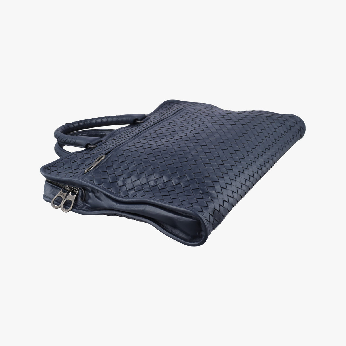 Secondhand Bottega Veneta Intrecciato Navy lambskin  handbag | stylenewstar