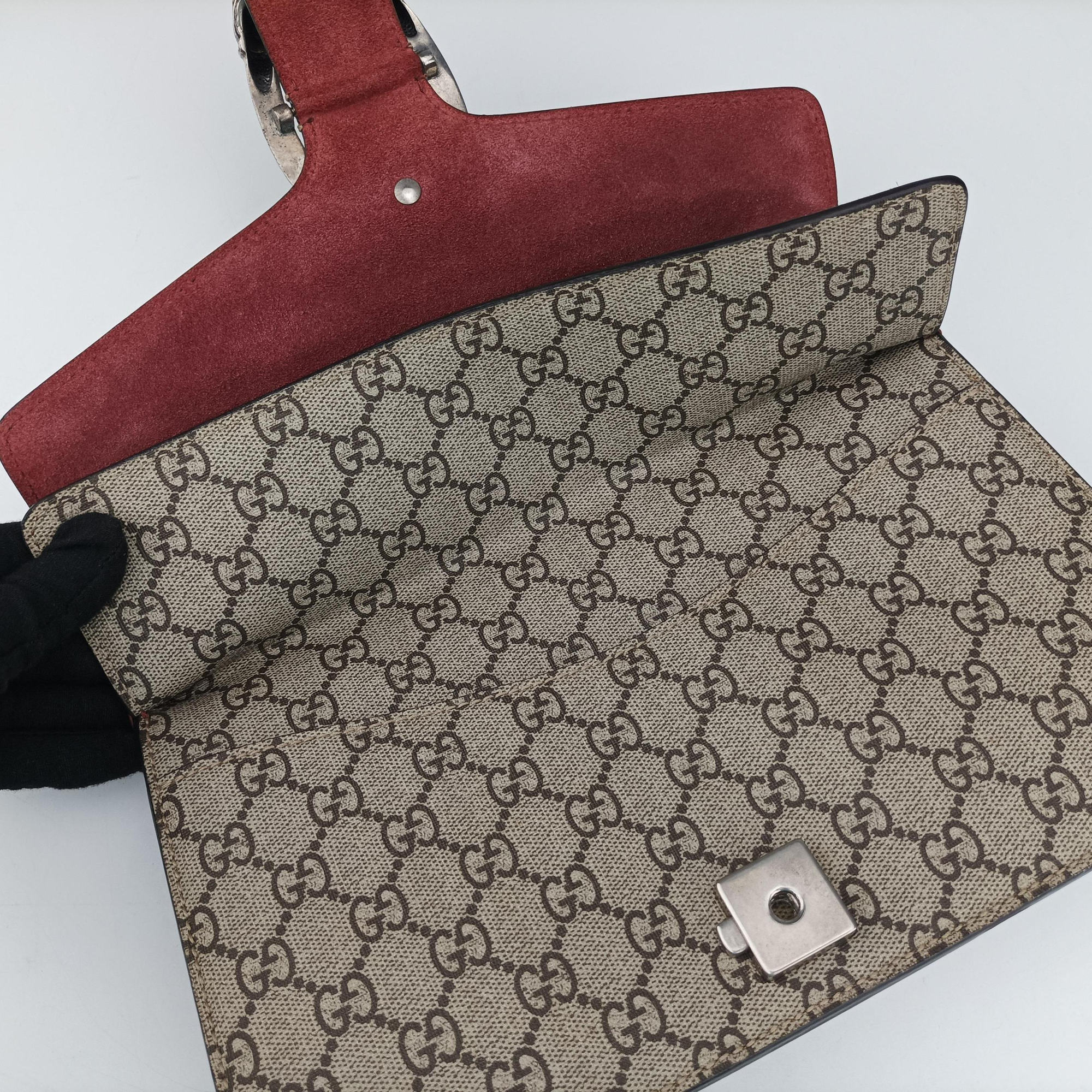 Dionysus Beige×Red×Multicolour PVC coated canvas × suede 400249 E025183580ディオニュソス ベージュ×レッド×マルチカラー PVCコーティングキャンバス × スエード 400249 E025183580