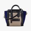 Luggage Mini Shopper Beige×black×blue Suede × leather S-AT-1103 S-MM-1103ラゲージミニショッパー ベージュ×ブラック×ブルー スエード×レザー S-AT-1103 S-MM-1103