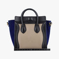 Luggage Mini Shopper Beige×black×blue Suede × leather S-AT-1103 S-MM-1103ラゲージミニショッパー ベージュ×ブラック×ブルー スエード×レザー S-AT-1103 S-MM-1103