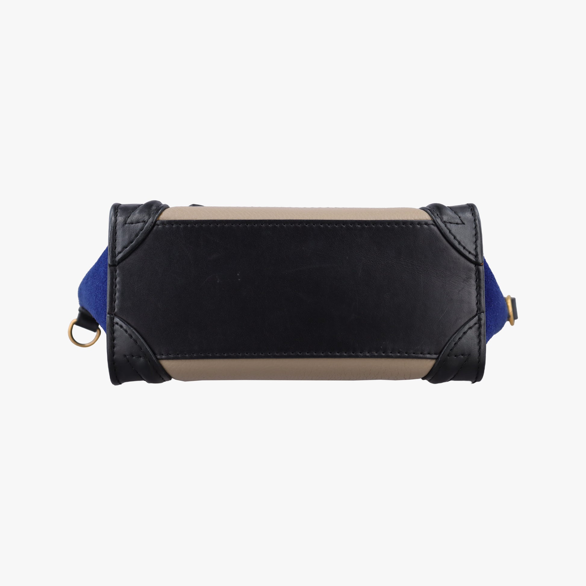 Luggage Mini Shopper Beige×black×blue Suede × leather S-AT-1103 S-MM-1103ラゲージミニショッパー ベージュ×ブラック×ブルー スエード×レザー S-AT-1103 S-MM-1103