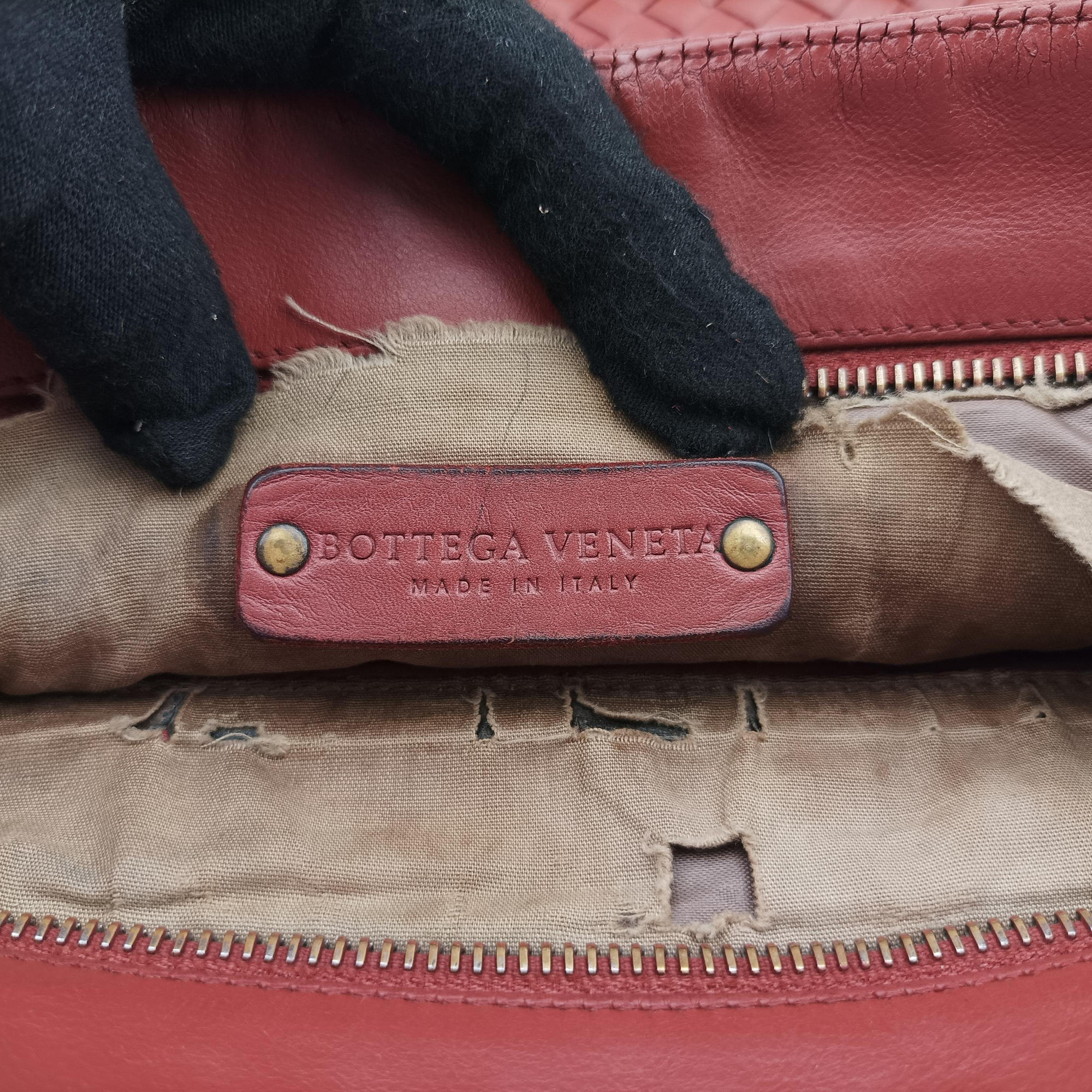 Intrecciato Red lambskin B01402325Dイントレチャート レッド ラムスキン B01402325D