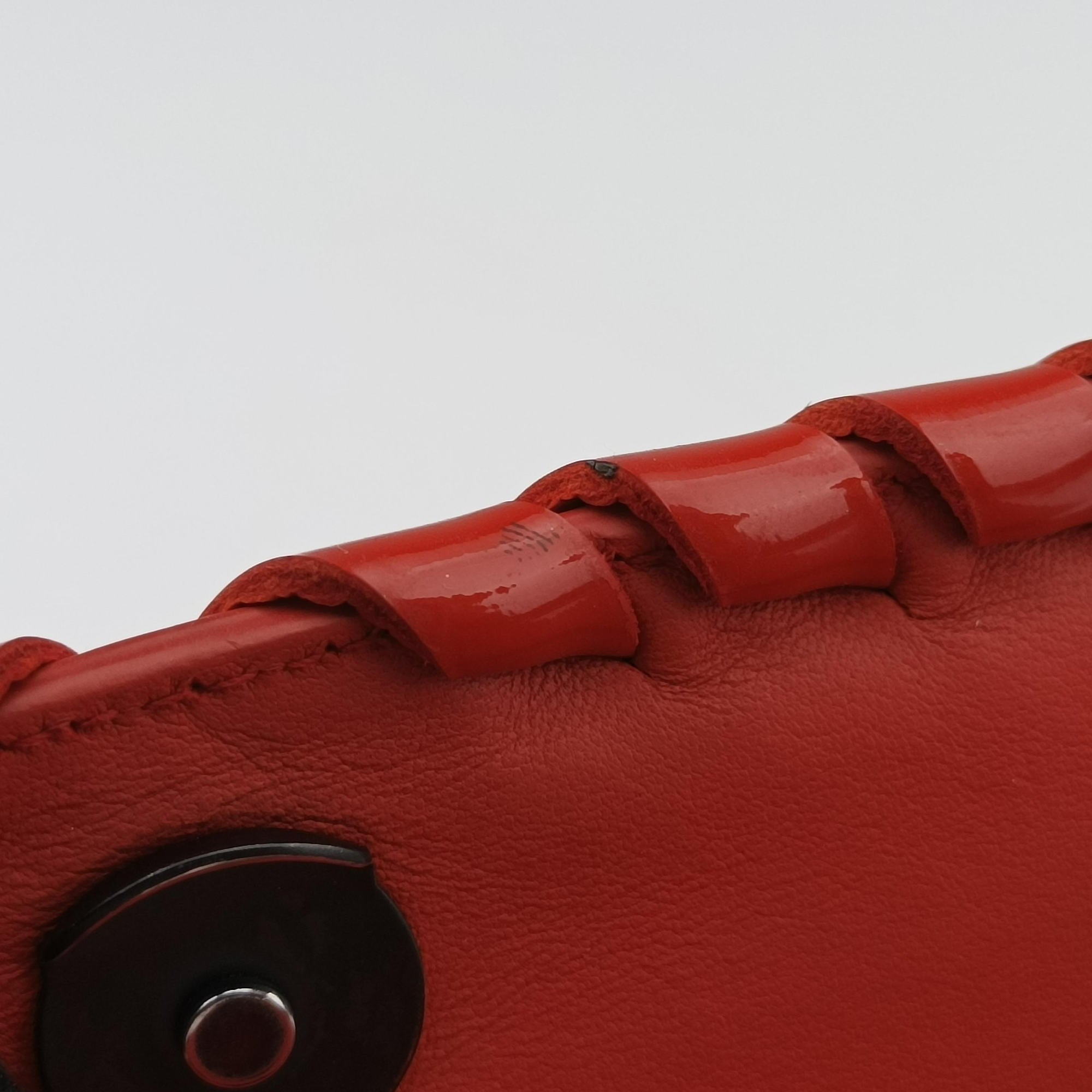 Intrecciato Olimpia Red lambskin B07176403Fイントレチャート オリンピア レッド ラムスキン B07176403F