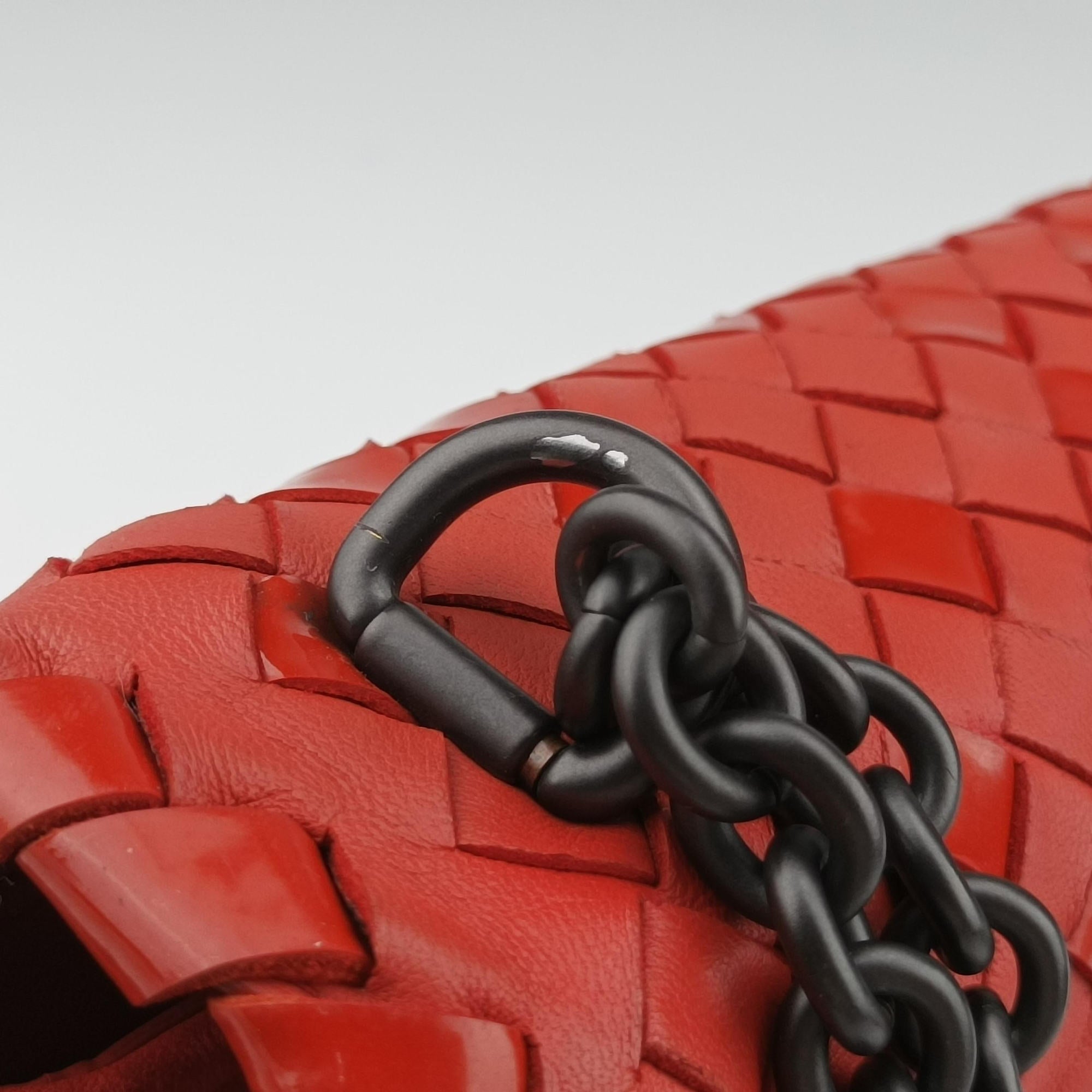 Intrecciato Olimpia Red lambskin B07176403Fイントレチャート オリンピア レッド ラムスキン B07176403F