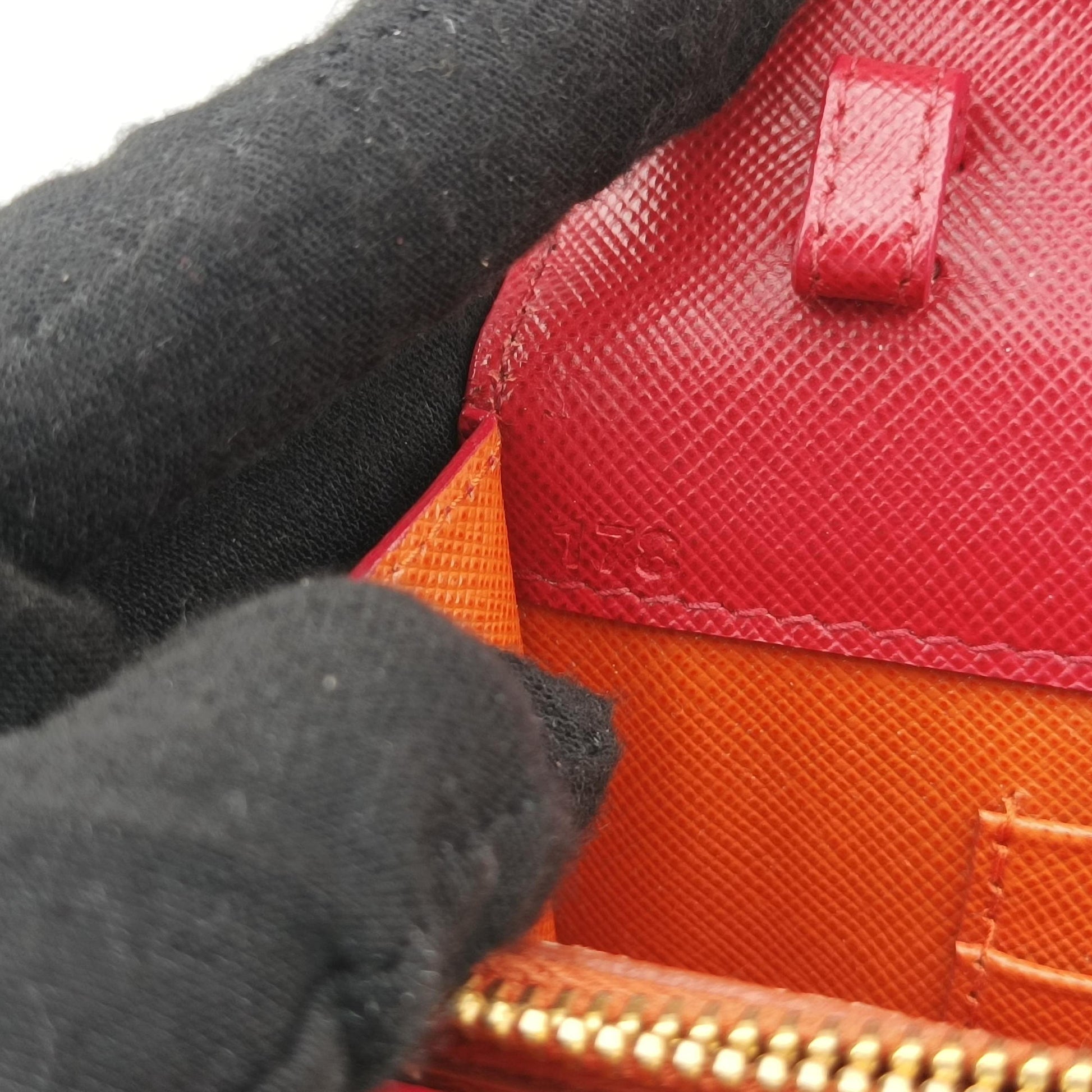 Envelope Red x Orange Saffiano Leather 178エンベロープ レッド x オレンジ サフィアーノレザー 178