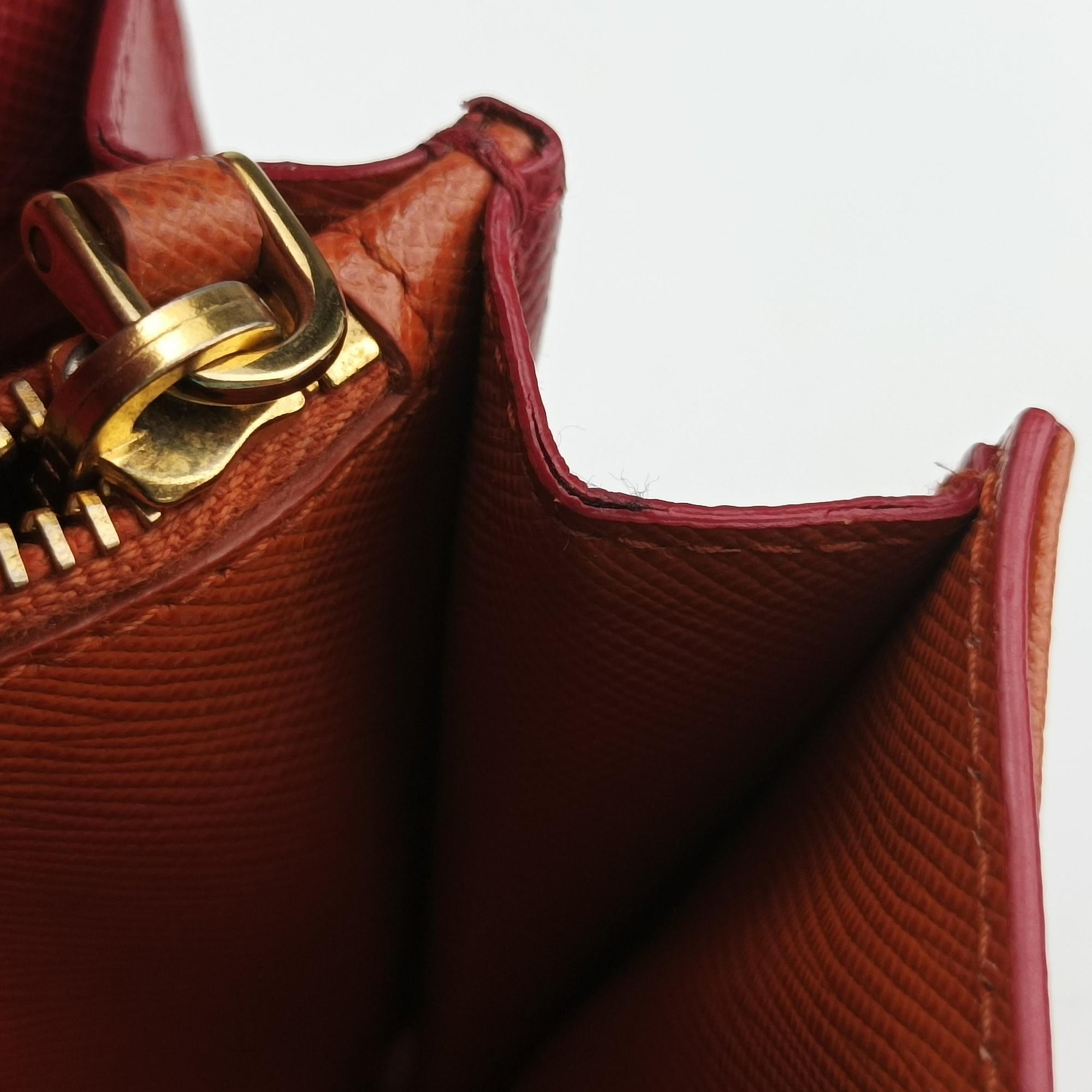 Envelope Red x Orange Saffiano Leather 178エンベロープ レッド x オレンジ サフィアーノレザー 178
