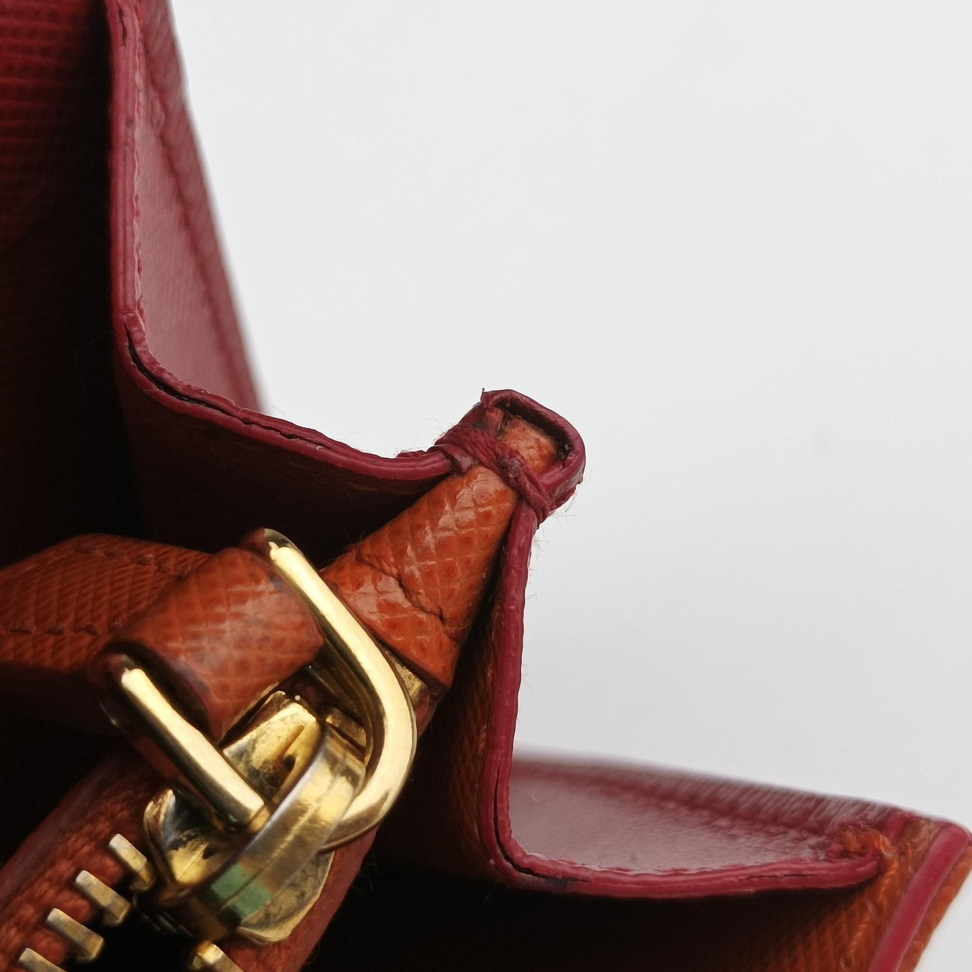 Envelope Red x Orange Saffiano Leather 178エンベロープ レッド x オレンジ サフィアーノレザー 178