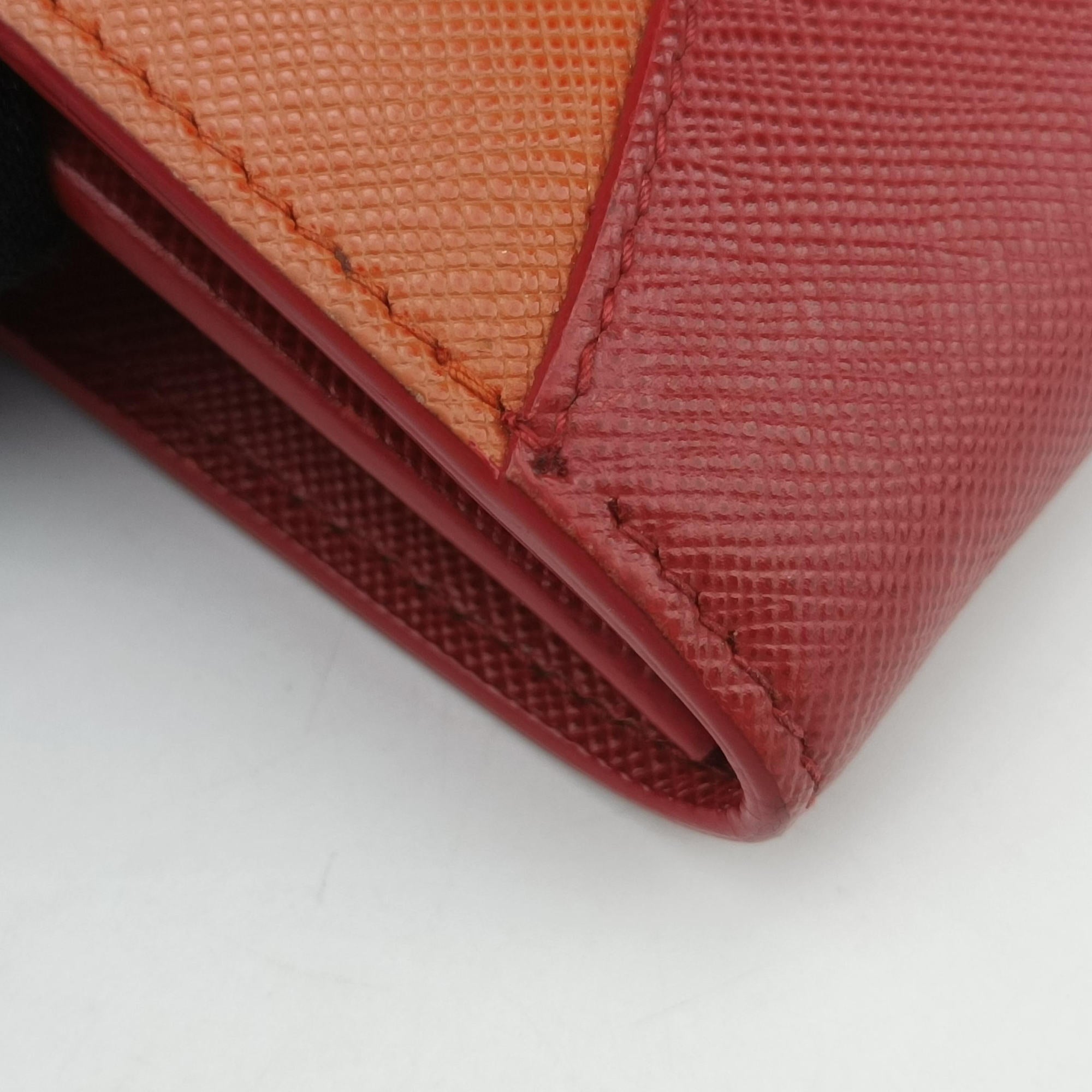 Envelope Red x Orange Saffiano Leather 178エンベロープ レッド x オレンジ サフィアーノレザー 178