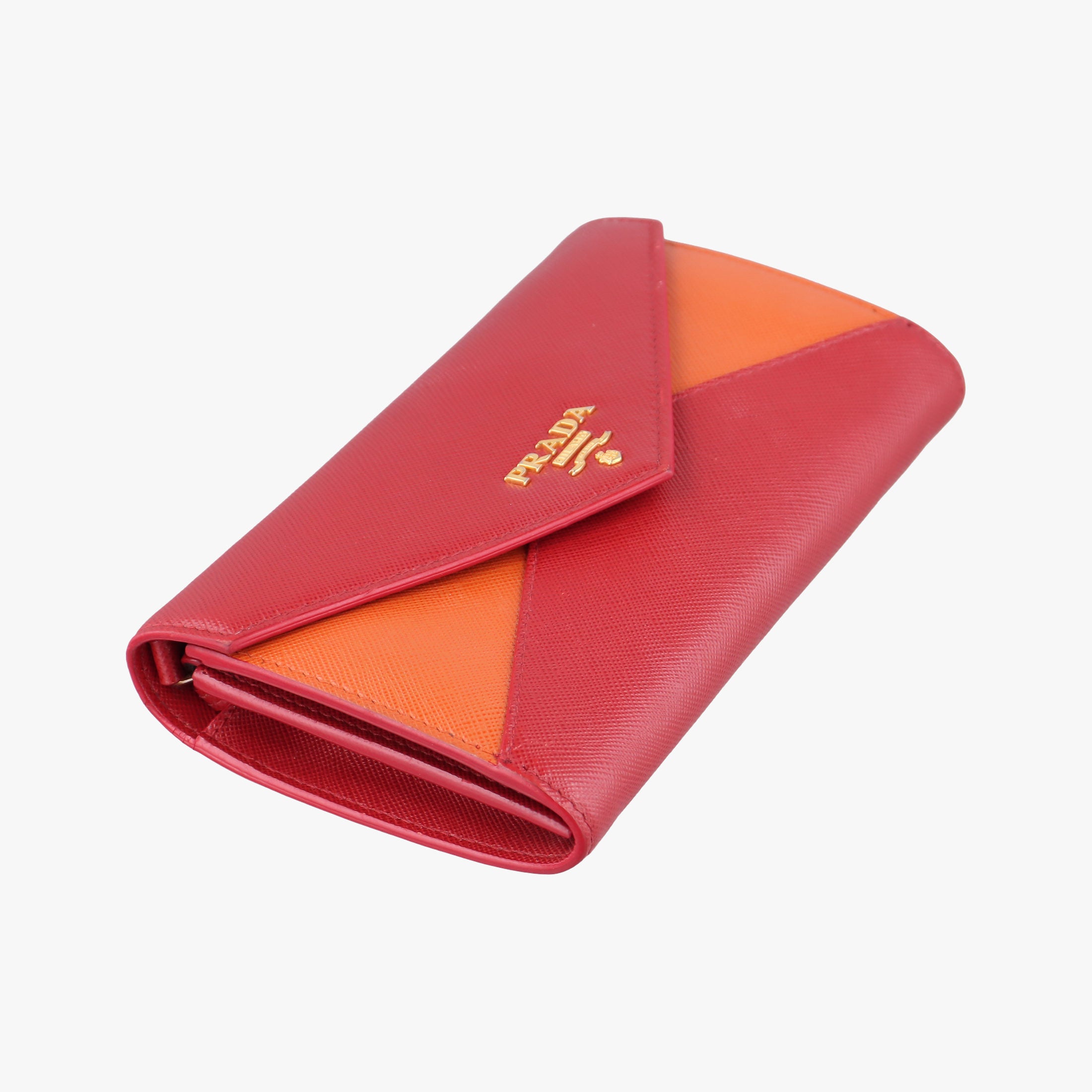 Envelope Red x Orange Saffiano Leather 178エンベロープ レッド x オレンジ サフィアーノレザー 178