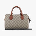 GG SUPREME beige×brown PVC coated canvas×Leather 409529 G019160675GGスプリーム ベージュ×ブラウン PVCコーティングキャンバス×レザー 409529 G019160675