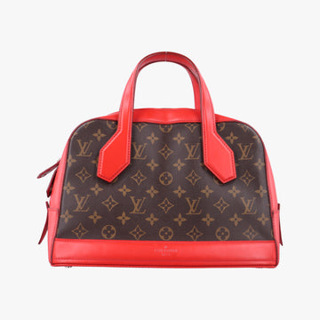 Pre-owned Louis Vuitton Dora PM brown×COQUELICOT Monogram canvas×calf leather M40274 handbag | stylenewstar
