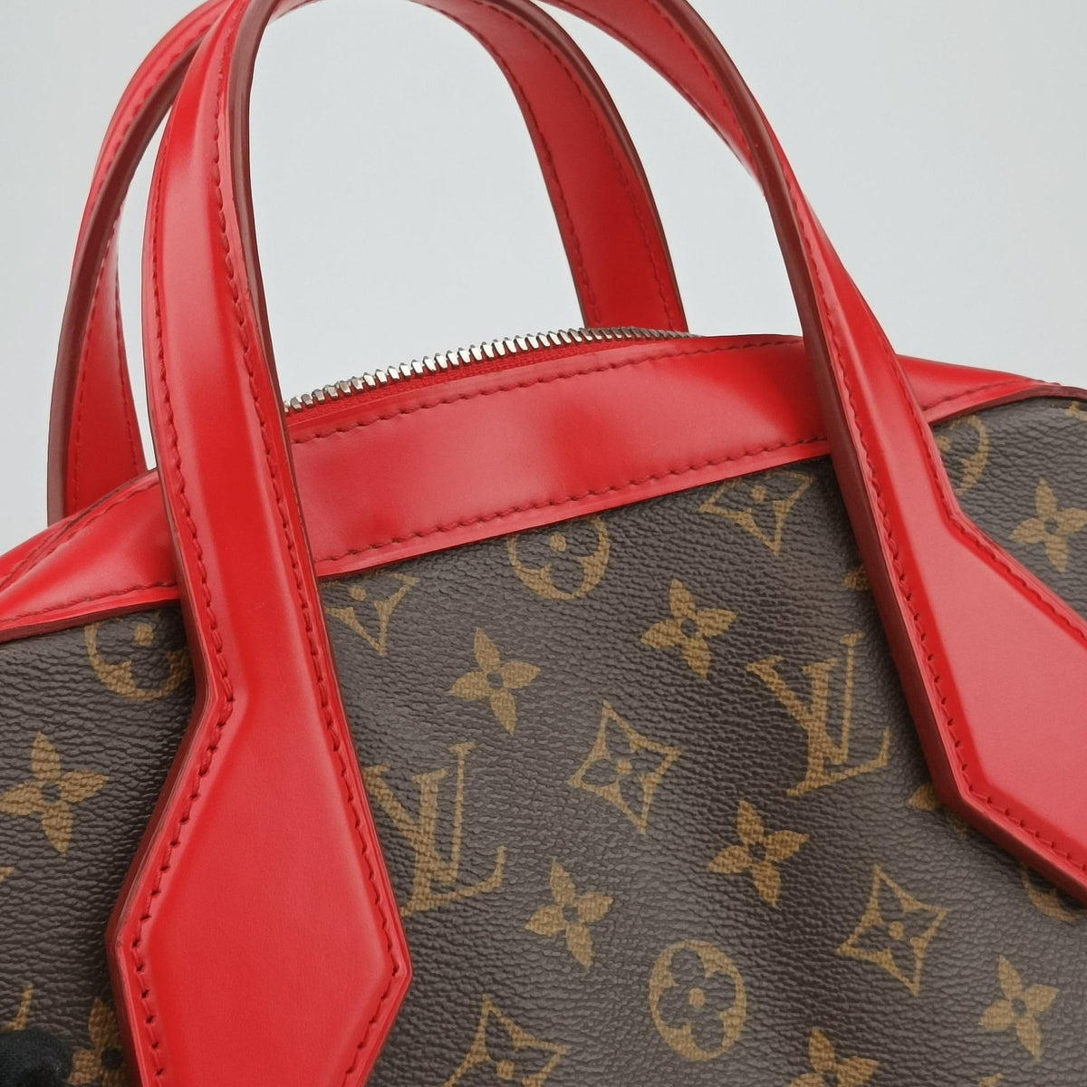 Pre-owned Louis Vuitton Dora PM brown×COQUELICOT Monogram canvas×calf leather M40274 handbag | stylenewstar
