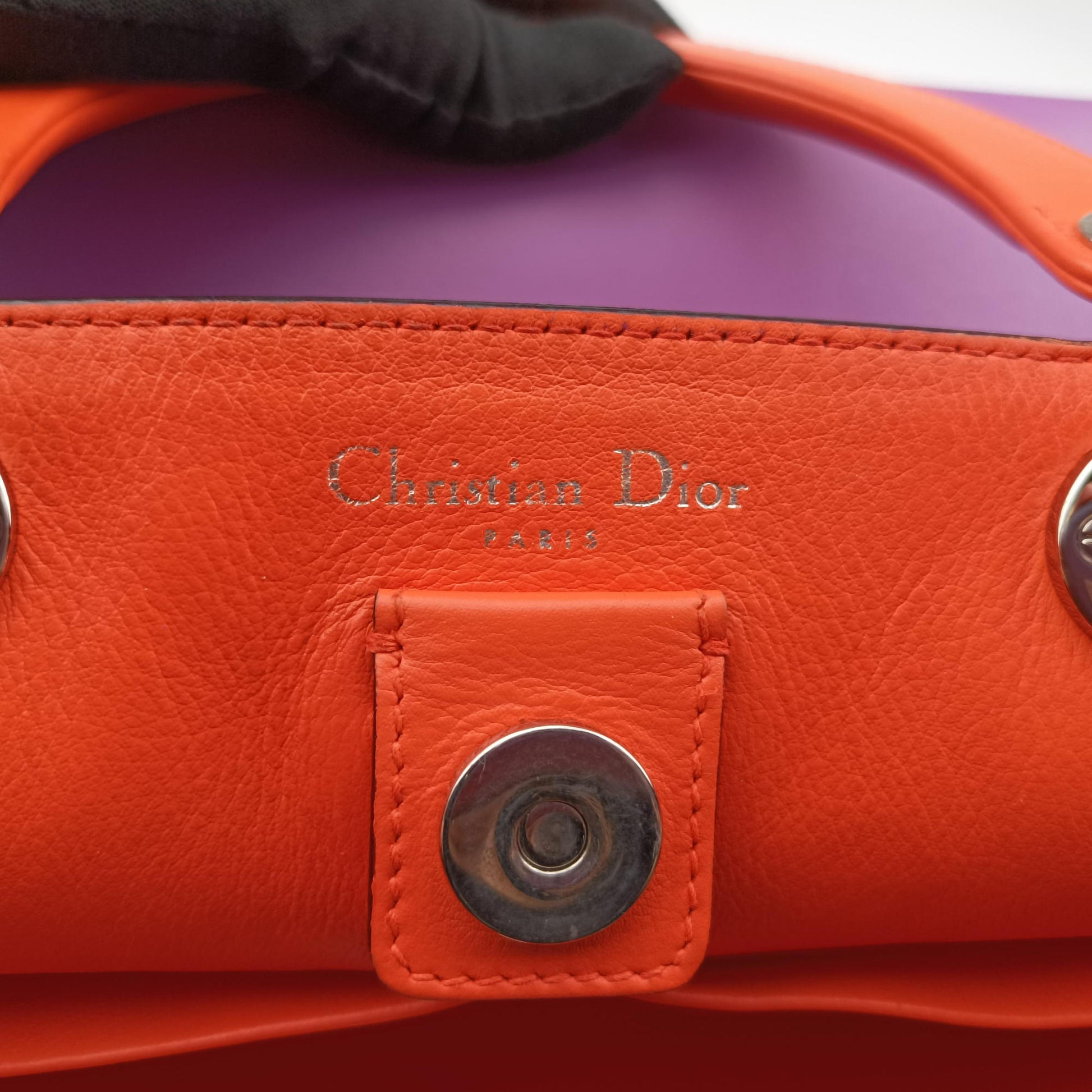 Diorissimo Purple×Orange Leather 09-MA-0134ディオリッシモ パープル×オレンジ レザー 09-MA-0134