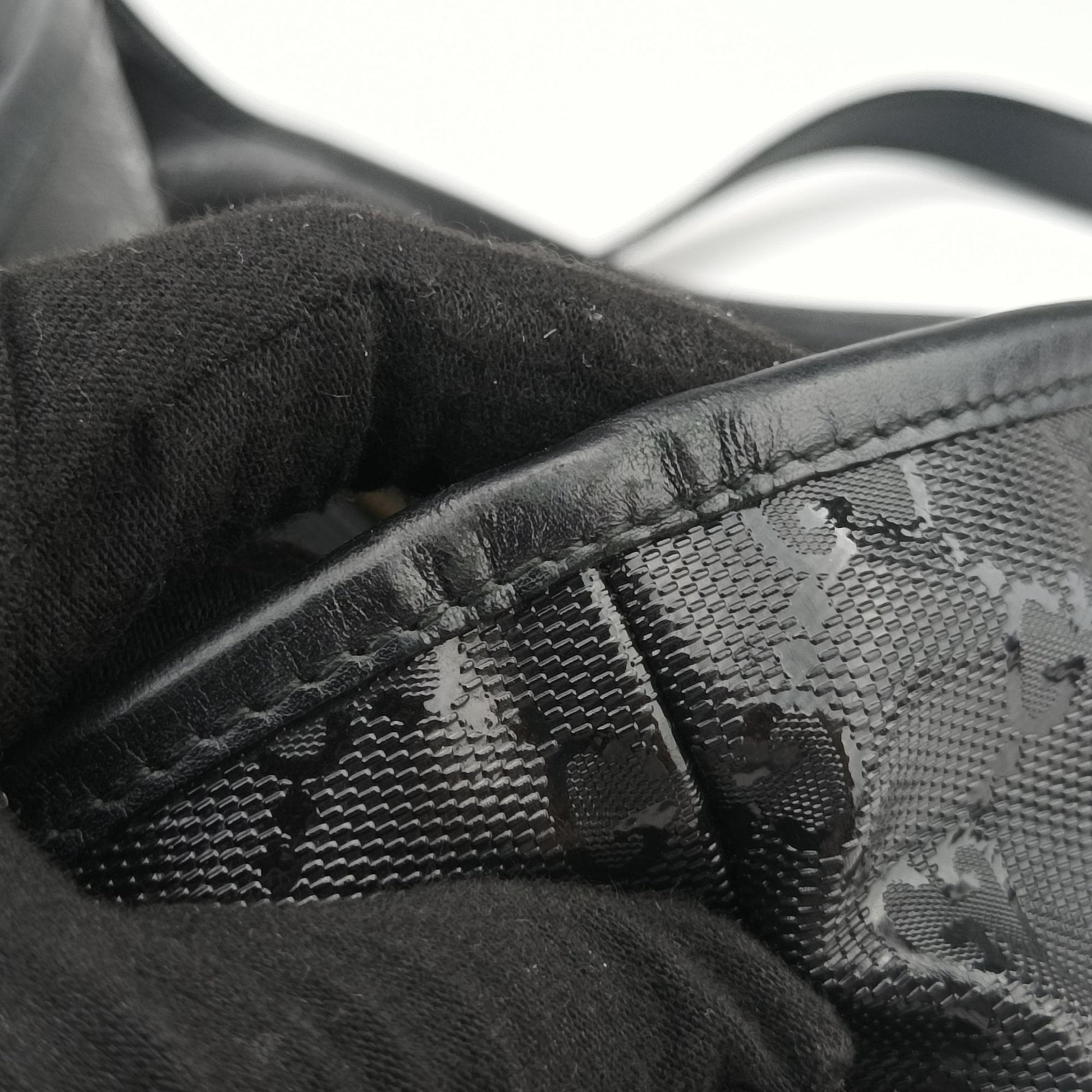 GG Imprime Black PVC coated canvas×Leather 211137 A013050284インプリメ ブラック PVCコーティングキャンバス×レザー 211137 A013050284