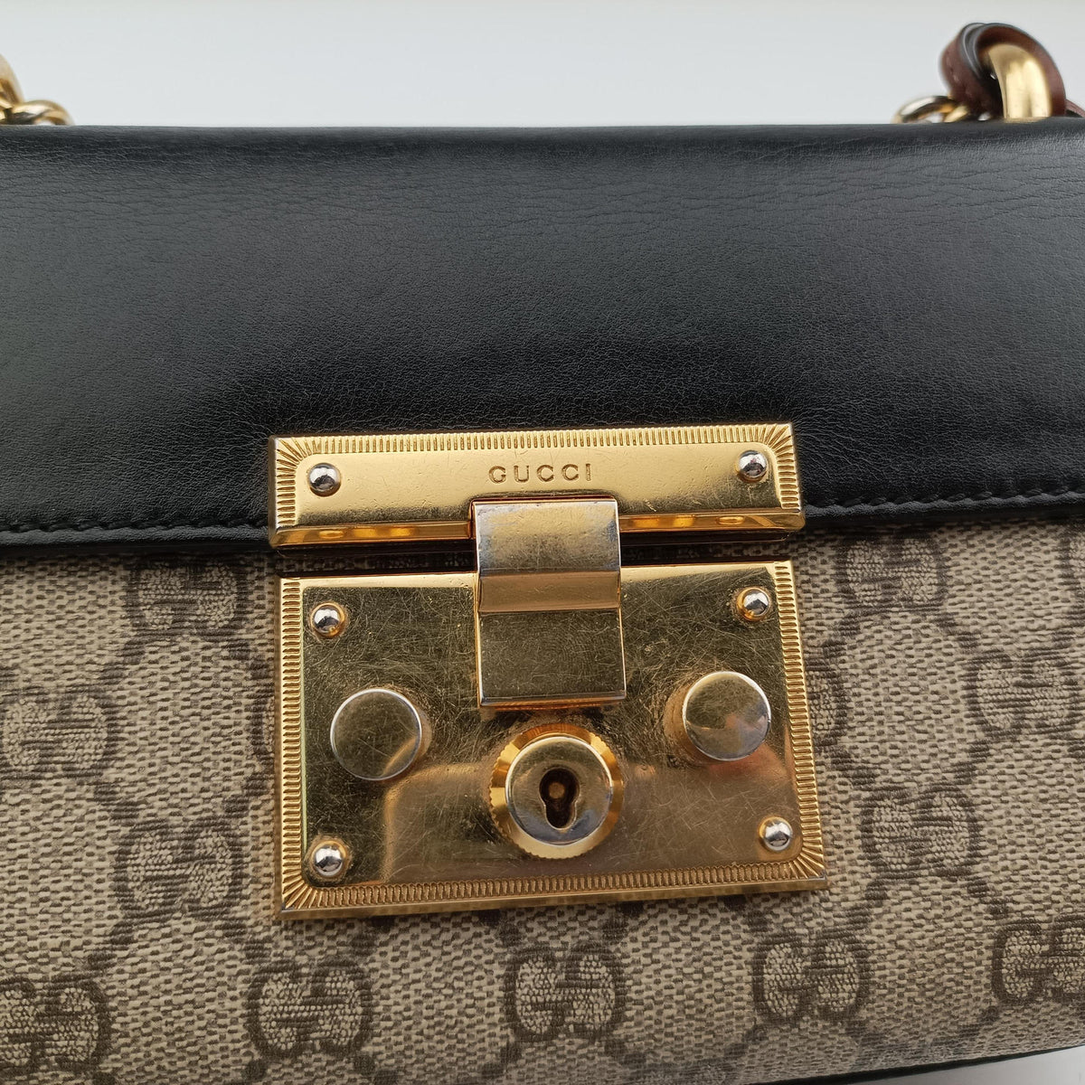 Padlock beige×black PVC coated canvas×Leather 409487 F023962397パドロック ベージュ×ブラック PVCコーティングキャンバス×レザー 409487 F023962397