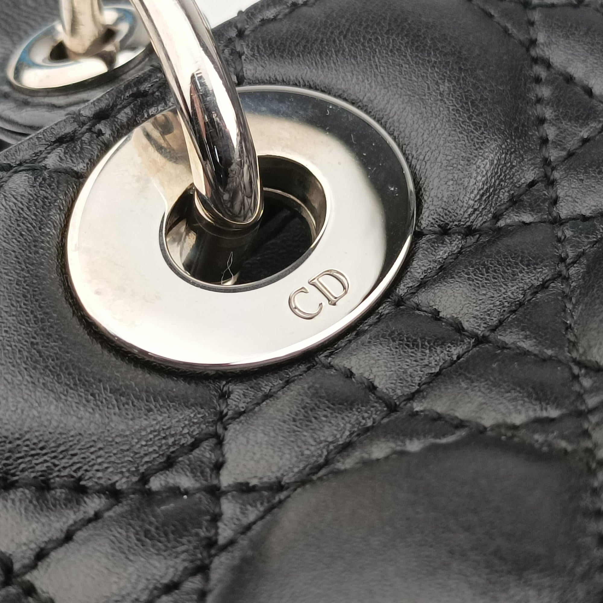 Lady Dior Black lambskin 26-MA-0140レディディオール ブラック ラムスキン 26-MA-0140