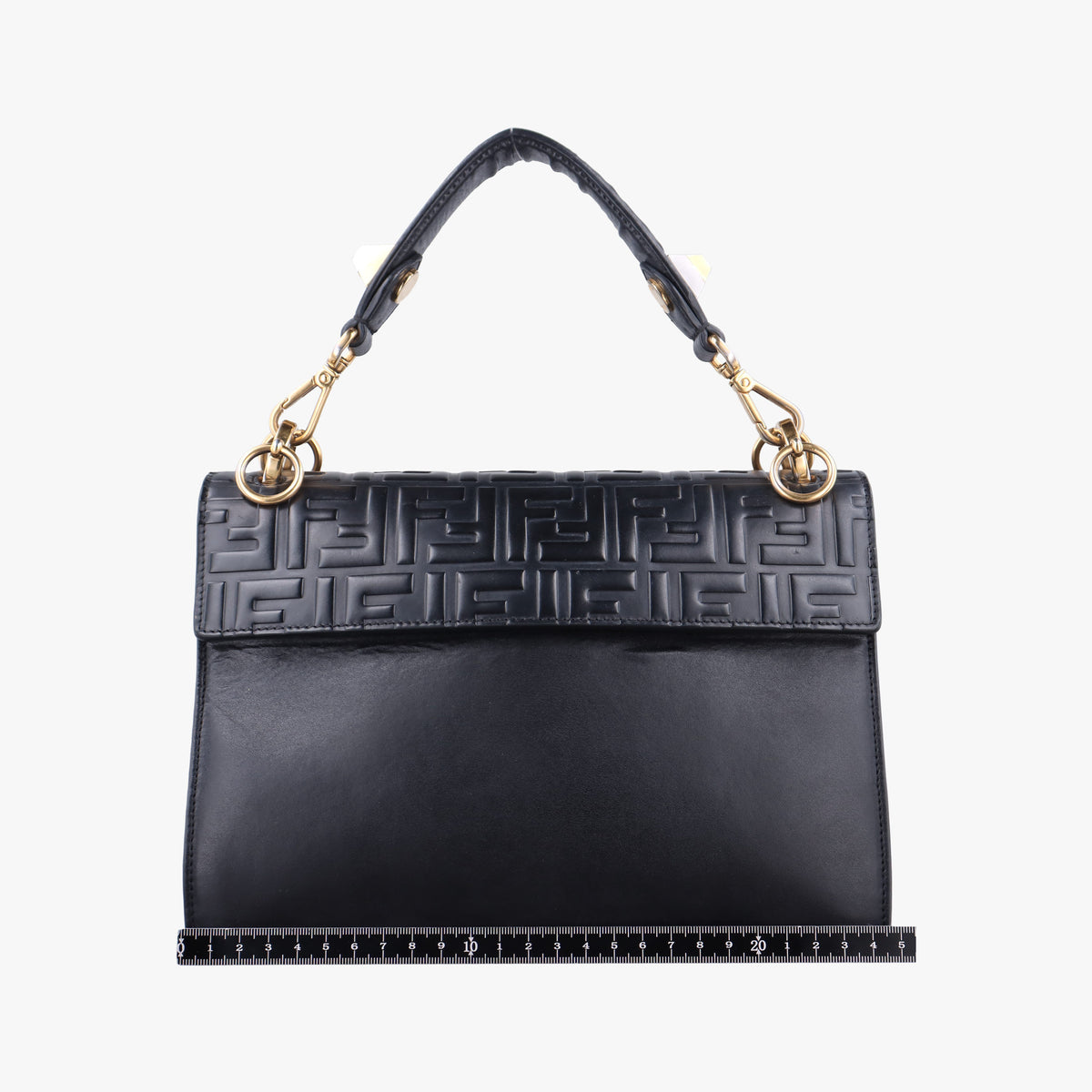 Pre-owned Fendi Kan I Black Leather 8BT283 shoulderbag | stylenewstar