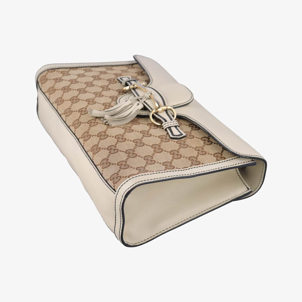 Secondhand Gucci Emily White×brown Leather×canvas 295402 shoulderbag | stylenewstar