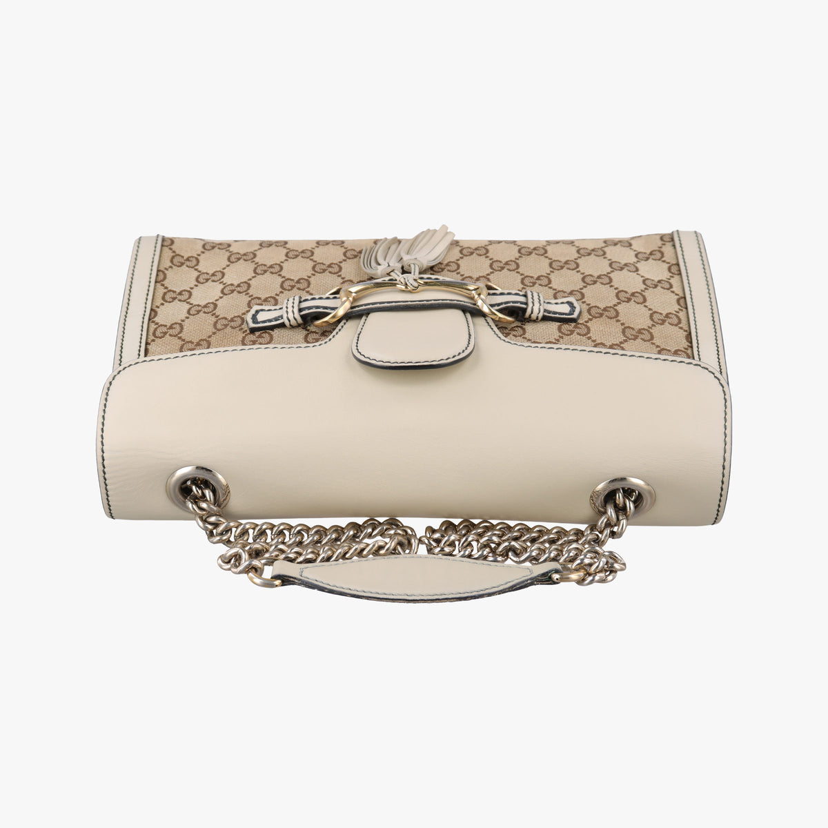 Secondhand Gucci Emily White×brown Leather×canvas 295402 shoulderbag | stylenewstar