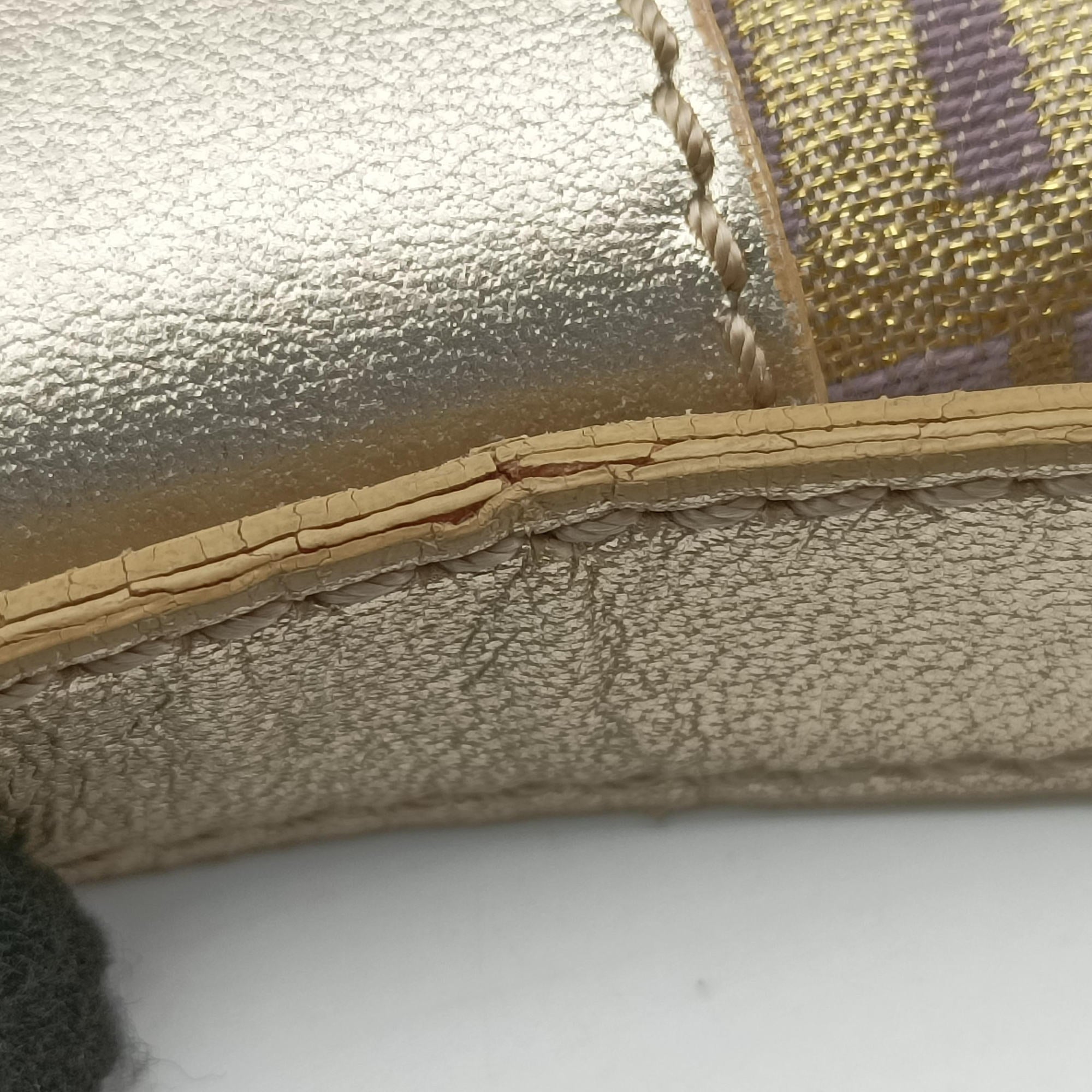 Zucchino turn lock golden×Multicolour canvas×leather 8BR429 2354/8BR429/MXK/058ズッキーノ ターンロック ゴールド×マルチカラー キャンバス×レザー 8BR429 2354/8BR429/MXK/058