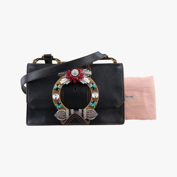 Miu Lady Black Leather 235ミュウレディ ブラック レザー 235