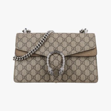 Pre-owned Gucci Dionysus Beige×Brown PVC coated canvas × suede 400249 shoulderbag | stylenewstar