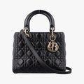 Lady Dior Black lambskin 16-BO-0123レディディオール ブラック ラムスキン 16-BO-0123
