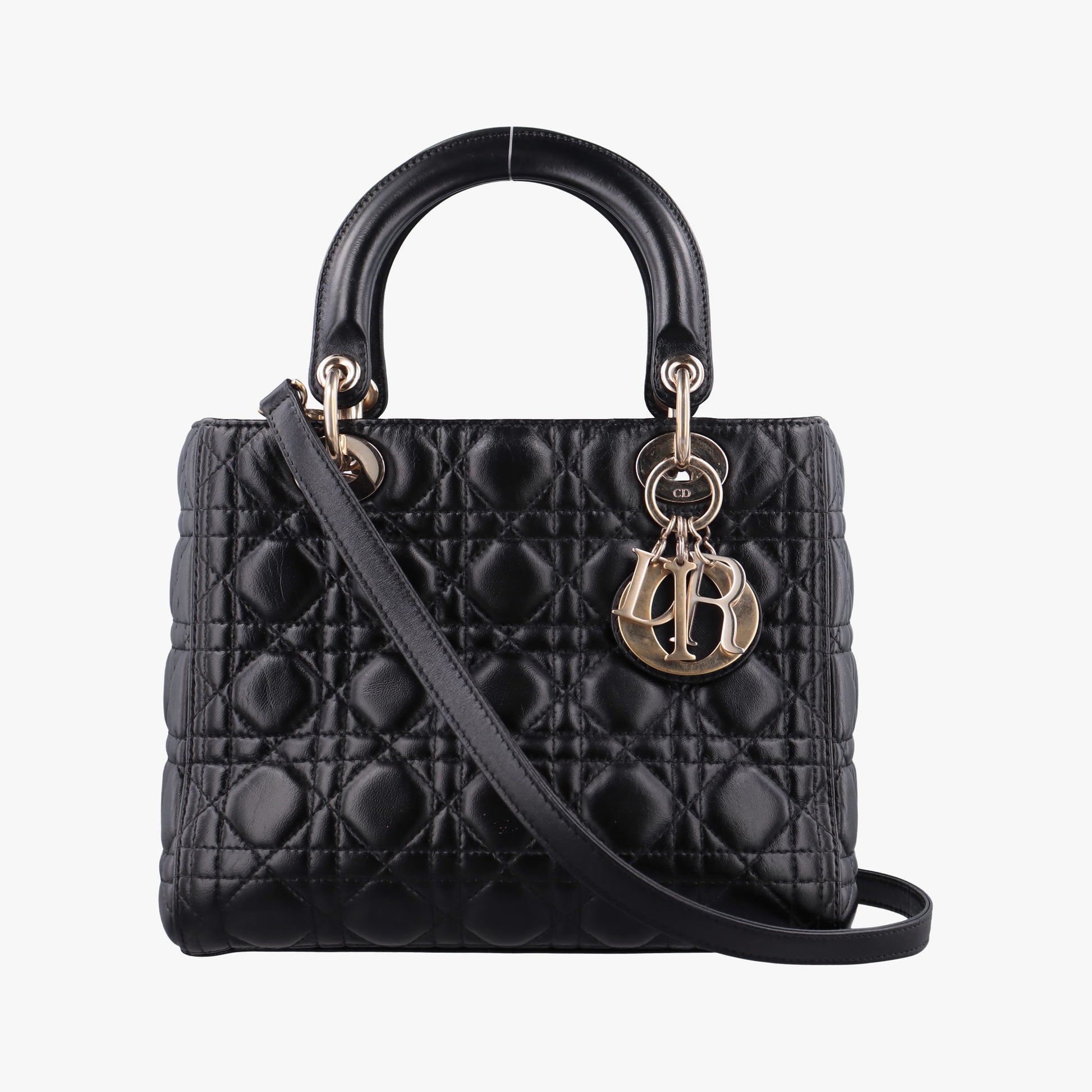 Lady Dior Black lambskin 16-BO-0123レディディオール ブラック ラムスキン 16-BO-0123
