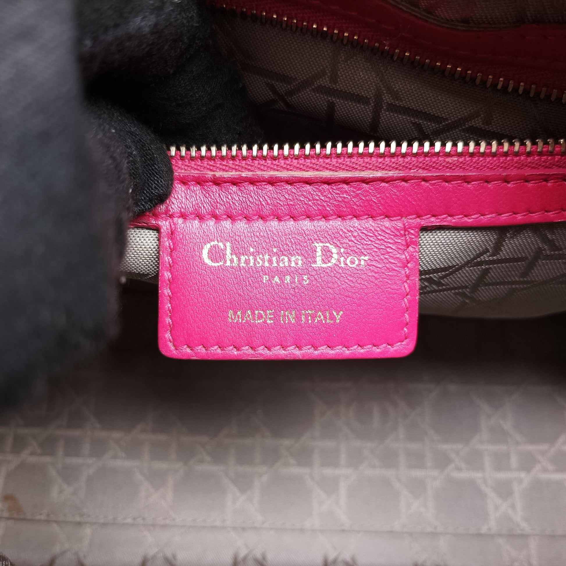 Lady Dior Black lambskin 16-BO-0123レディディオール ブラック ラムスキン 16-BO-0123