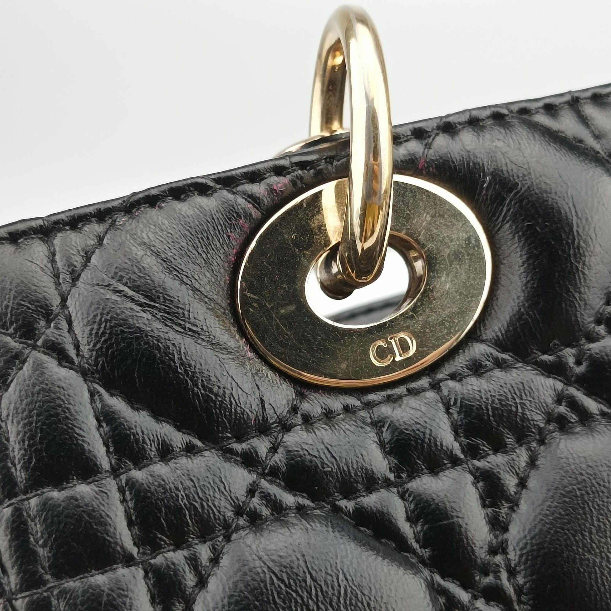Lady Dior Black lambskin 16-BO-0123レディディオール ブラック ラムスキン 16-BO-0123