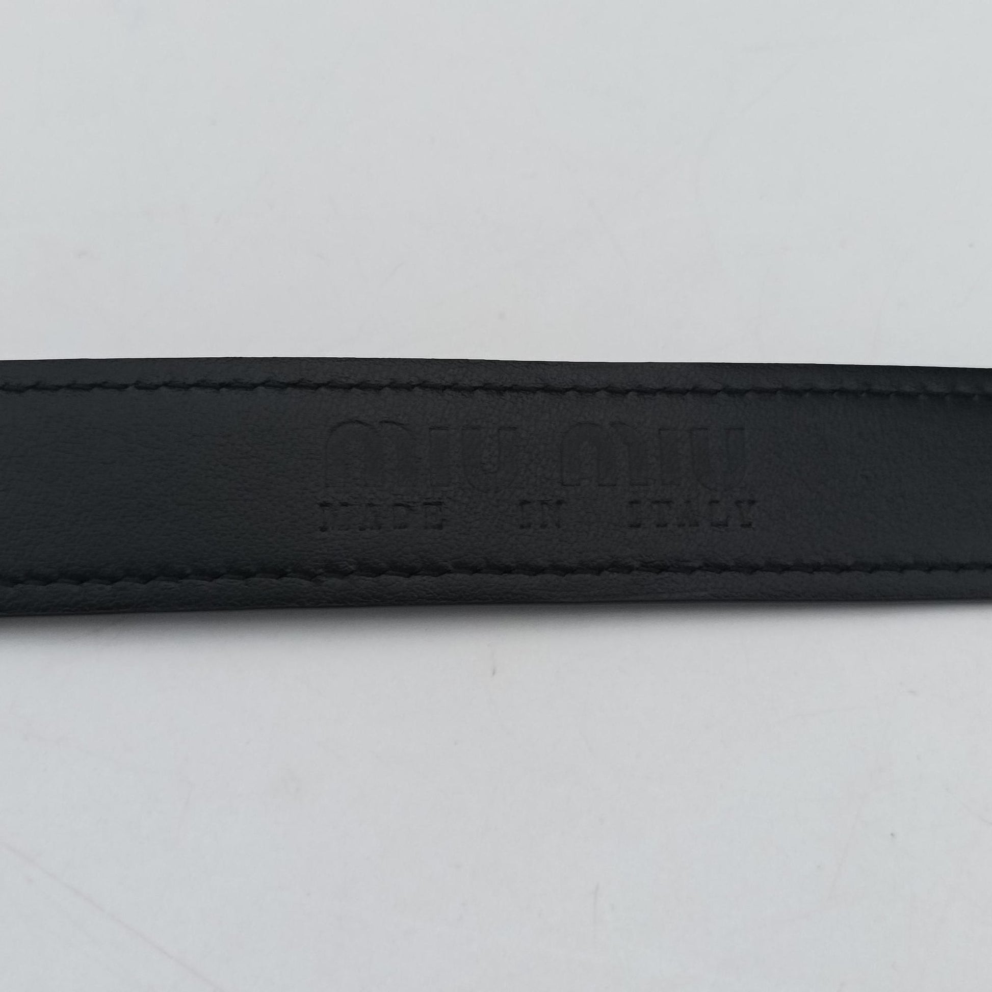 Logo belt Black leather DNP104ロゴベルト ブラック レザー DNP104
