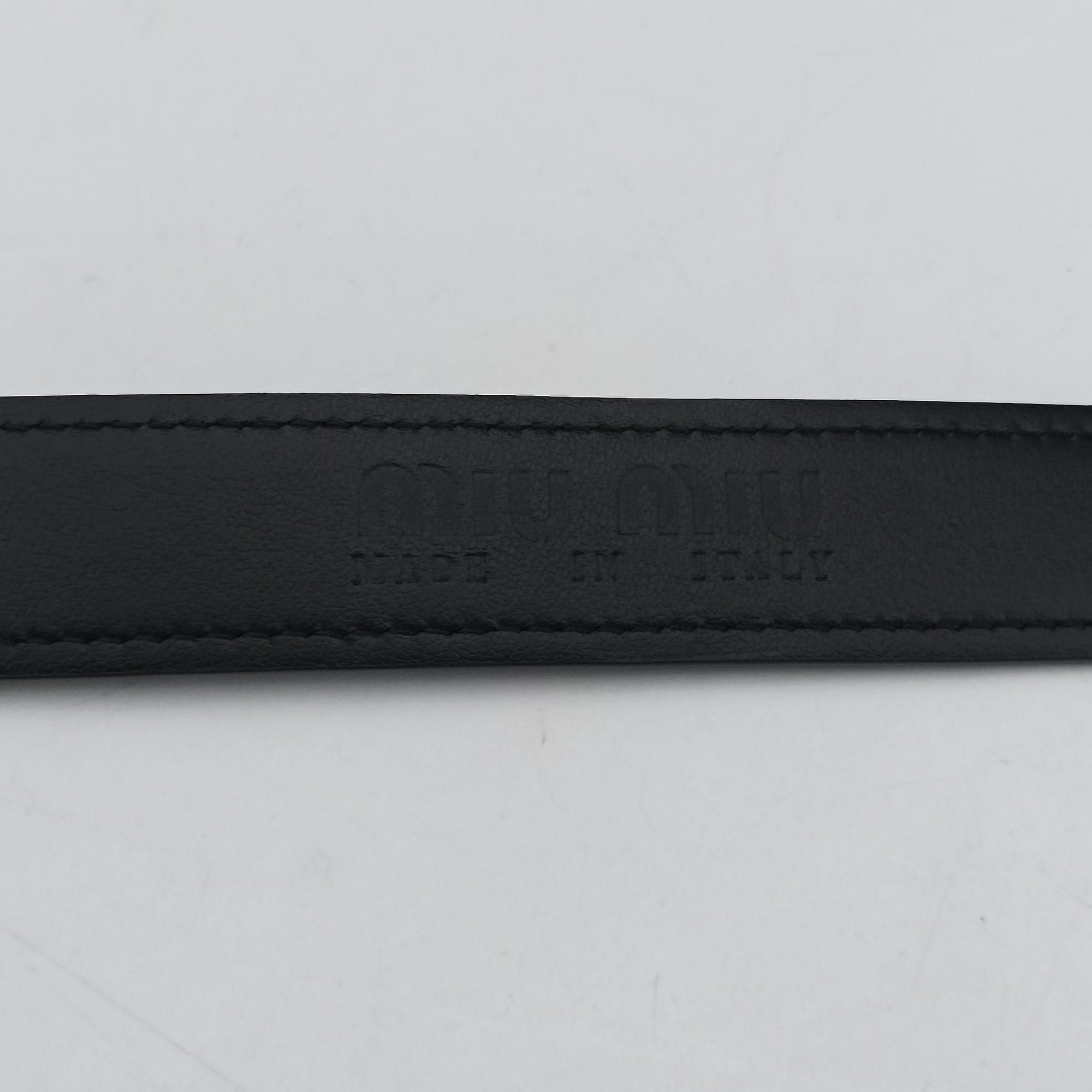 Logo belt Black leather DNP104ロゴベルト ブラック レザー DNP104