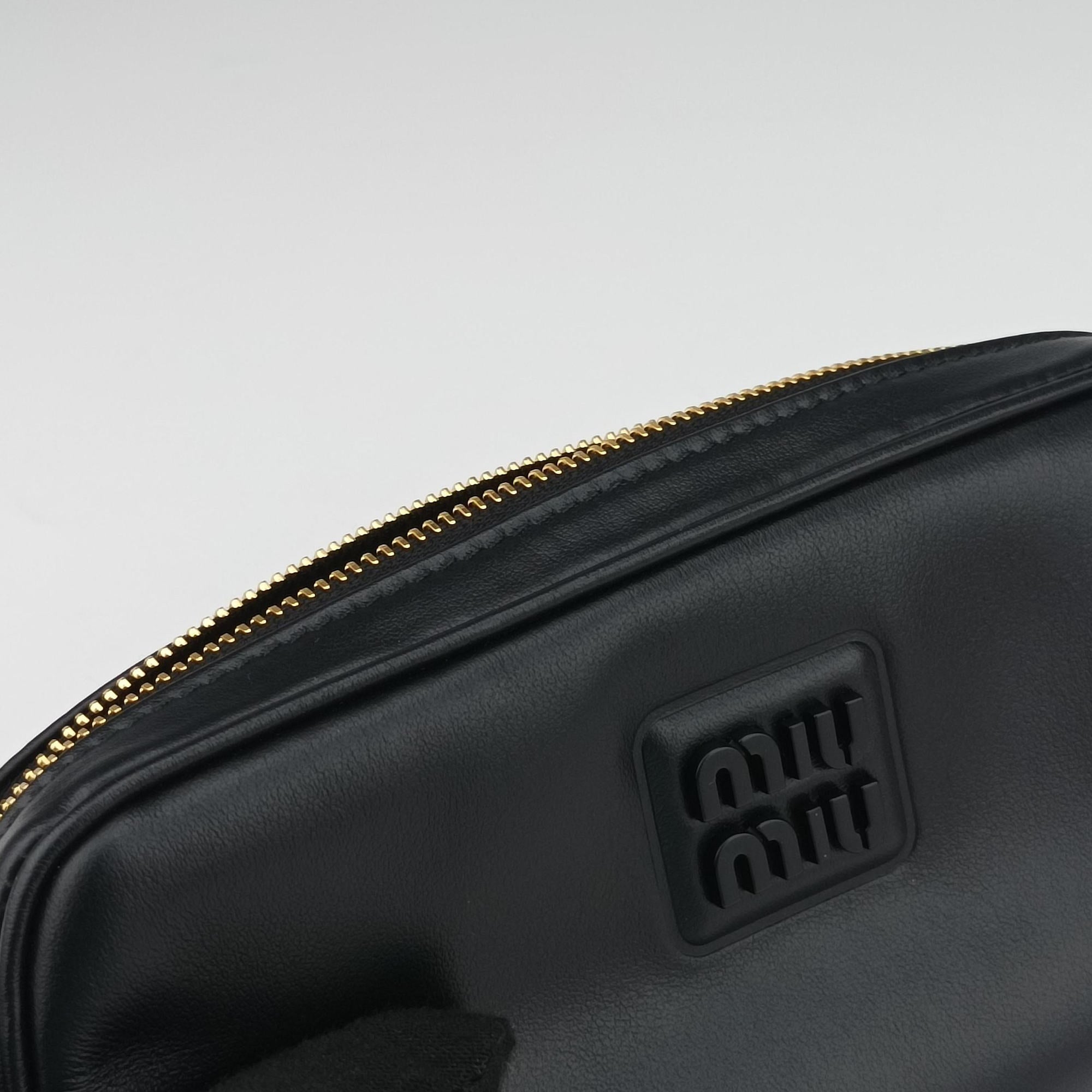Logo belt Black leather DNP104ロゴベルト ブラック レザー DNP104