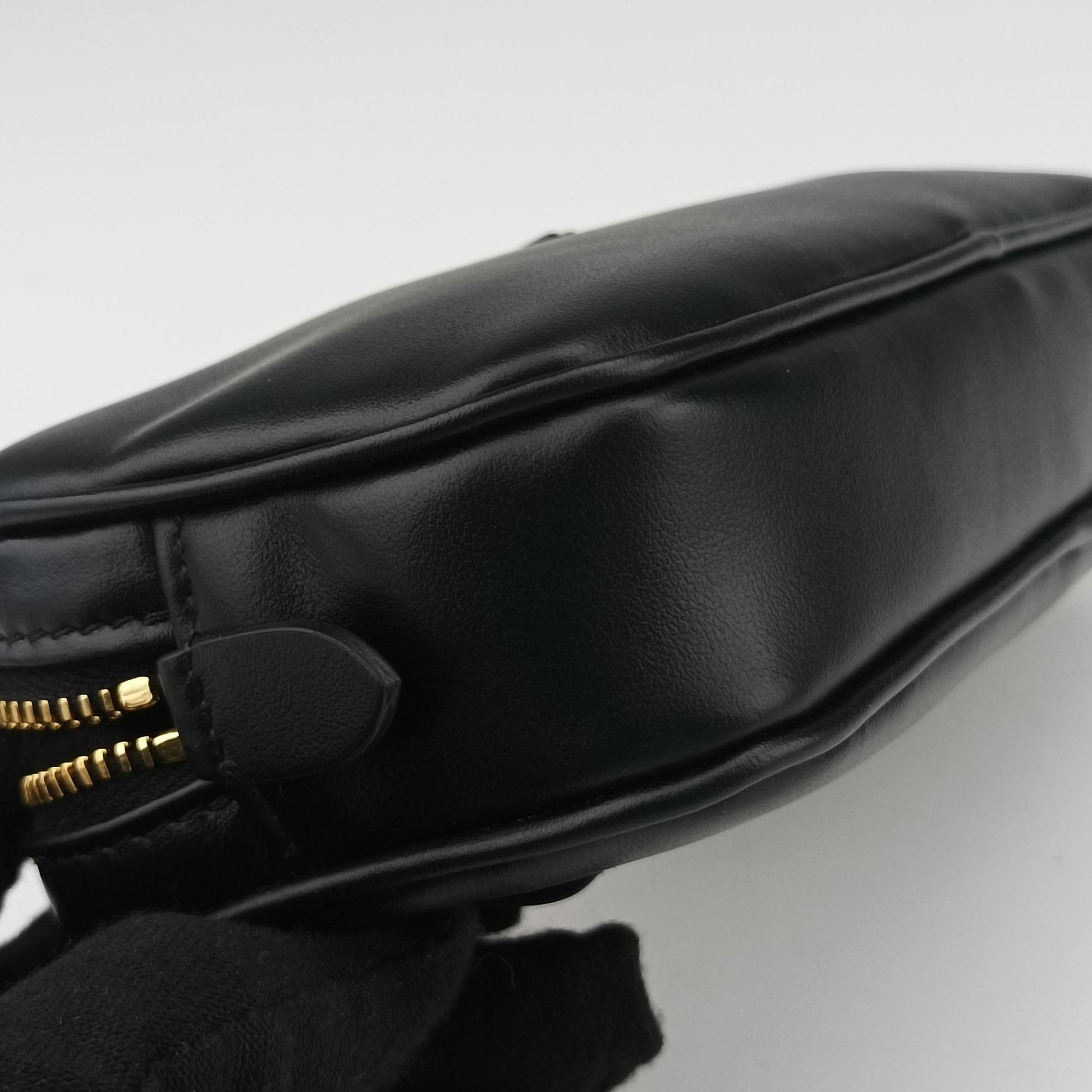 Logo belt Black leather DNP104ロゴベルト ブラック レザー DNP104