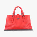 Pre-owned Bottega Veneta Roma Intrecciato Red lambskin  shoulderbag | stylenewstar