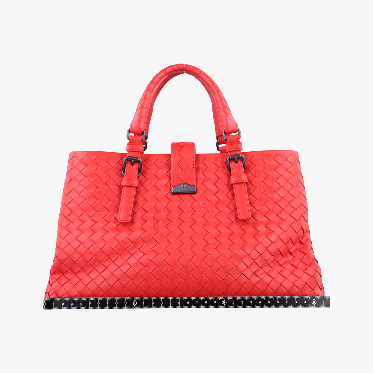 Pre-owned Bottega Veneta Roma Intrecciato Red lambskin  shoulderbag | stylenewstar