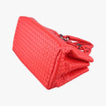 Pre-owned Bottega Veneta Roma Intrecciato Red lambskin  shoulderbag | stylenewstar