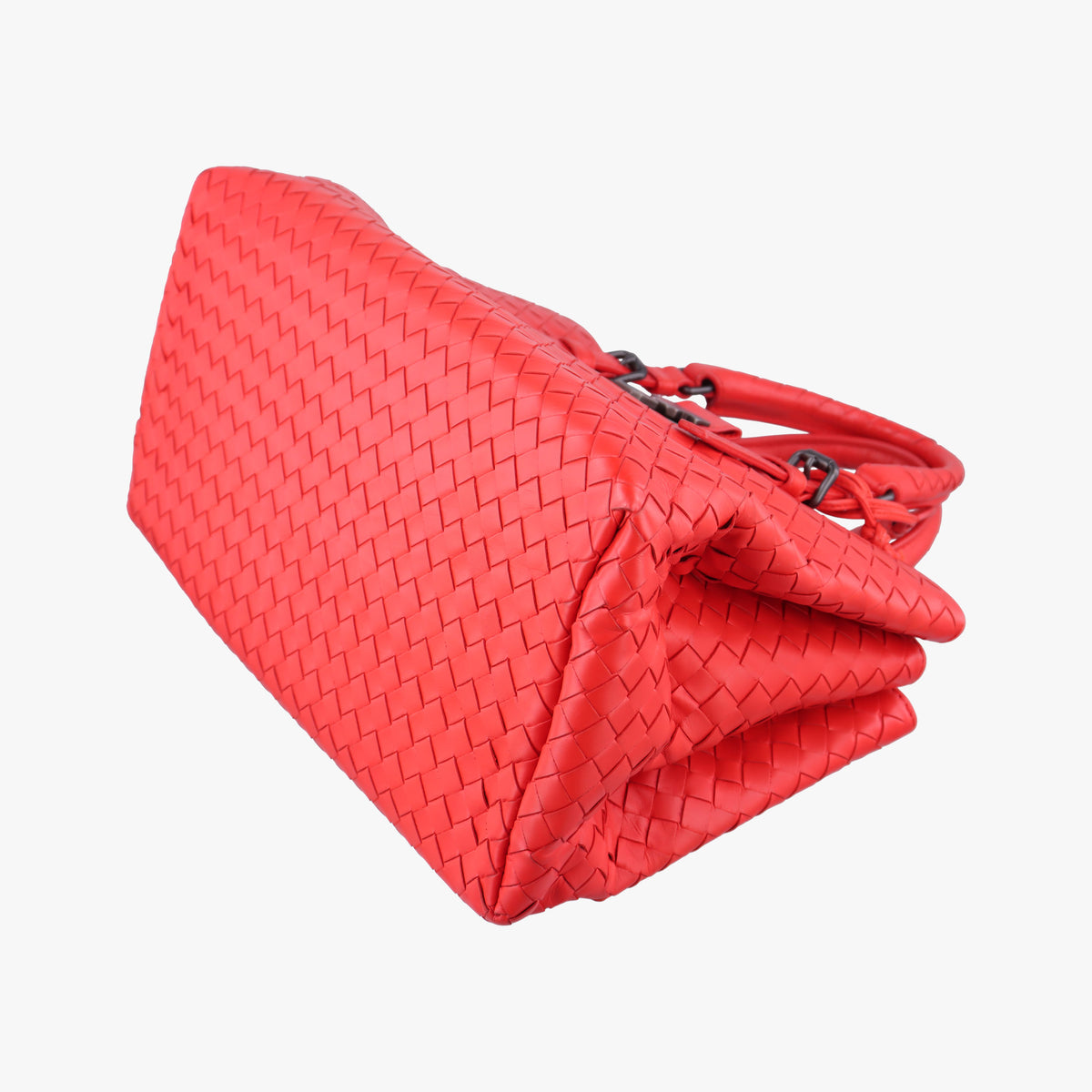Pre-owned Bottega Veneta Roma Intrecciato Red lambskin  shoulderbag | stylenewstar