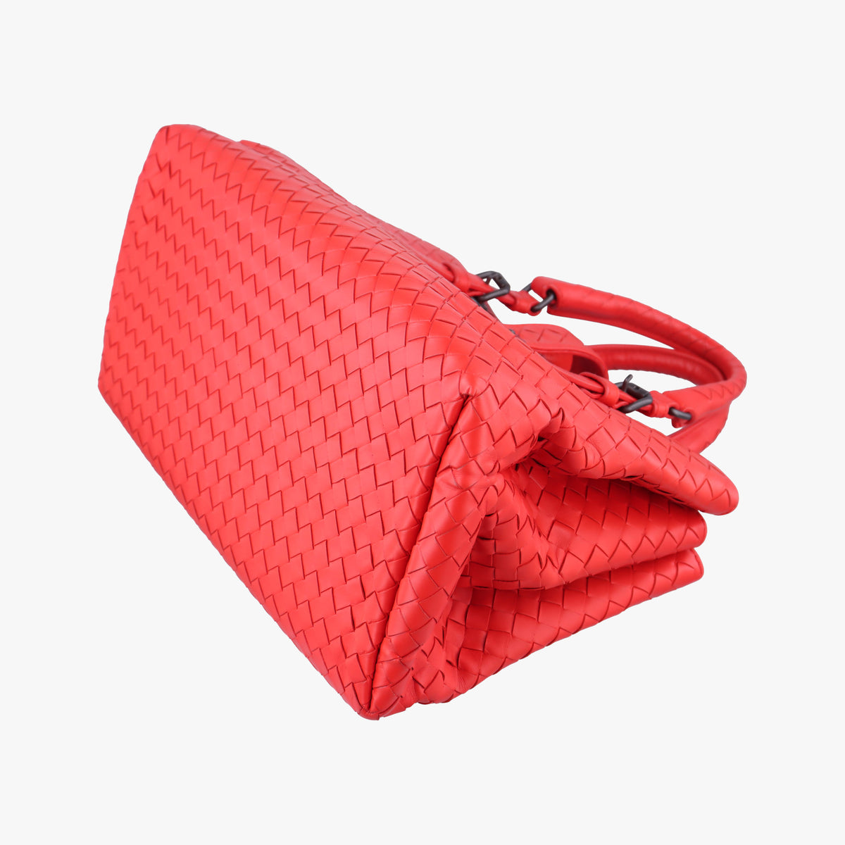 Pre-owned Bottega Veneta Roma Intrecciato Red lambskin  shoulderbag | stylenewstar