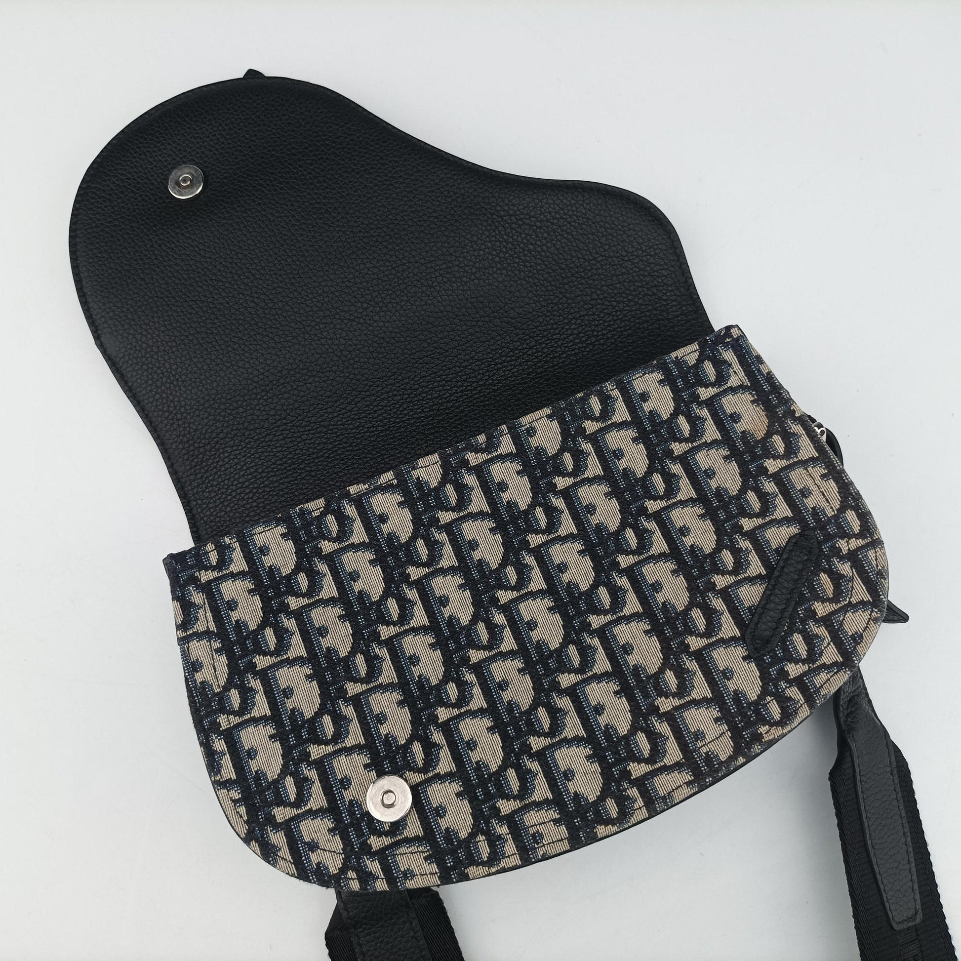 Saddle Pouch Navy×Black Jacquard×Leather 03-BO-0270サドル ポーチ ネイビー×ブラック ジャガード×レザー 03-BO-0270