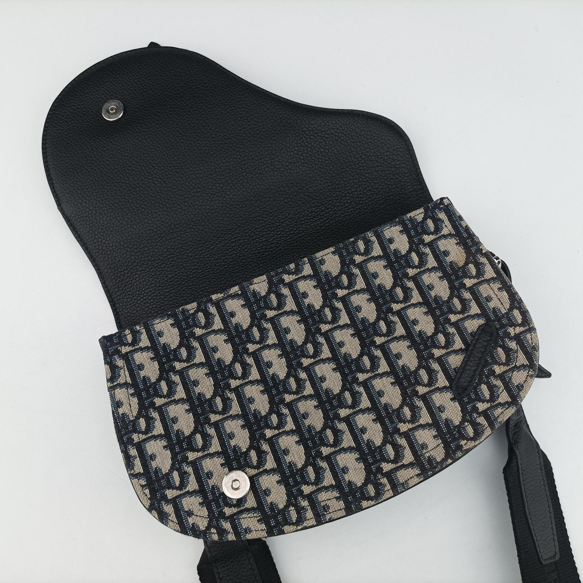 Saddle Pouch Navy×Black Jacquard×Leather 03-BO-0270サドル ポーチ ネイビー×ブラック ジャガード×レザー 03-BO-0270