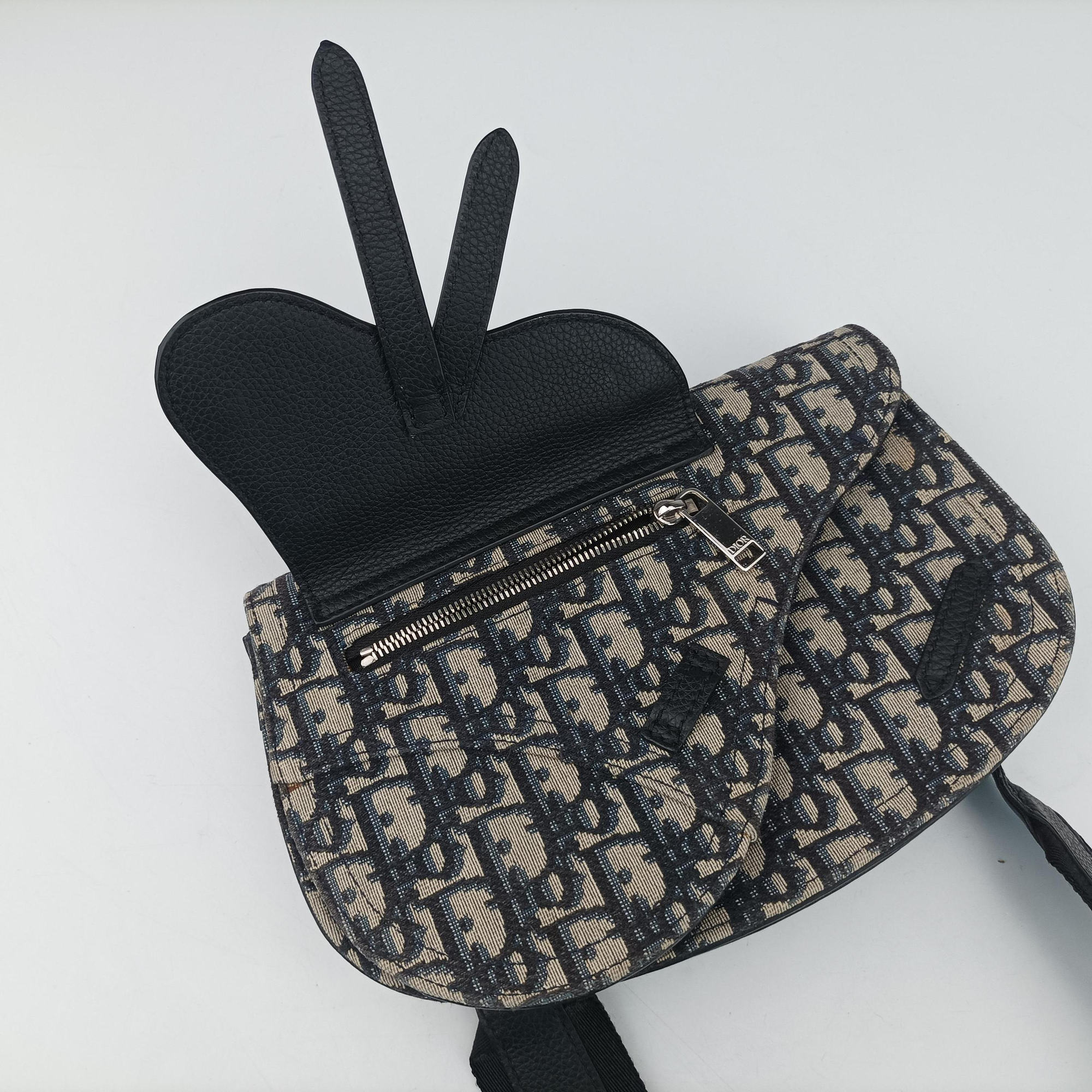 Saddle Pouch Navy×Black Jacquard×Leather 03-BO-0270サドル ポーチ ネイビー×ブラック ジャガード×レザー 03-BO-0270