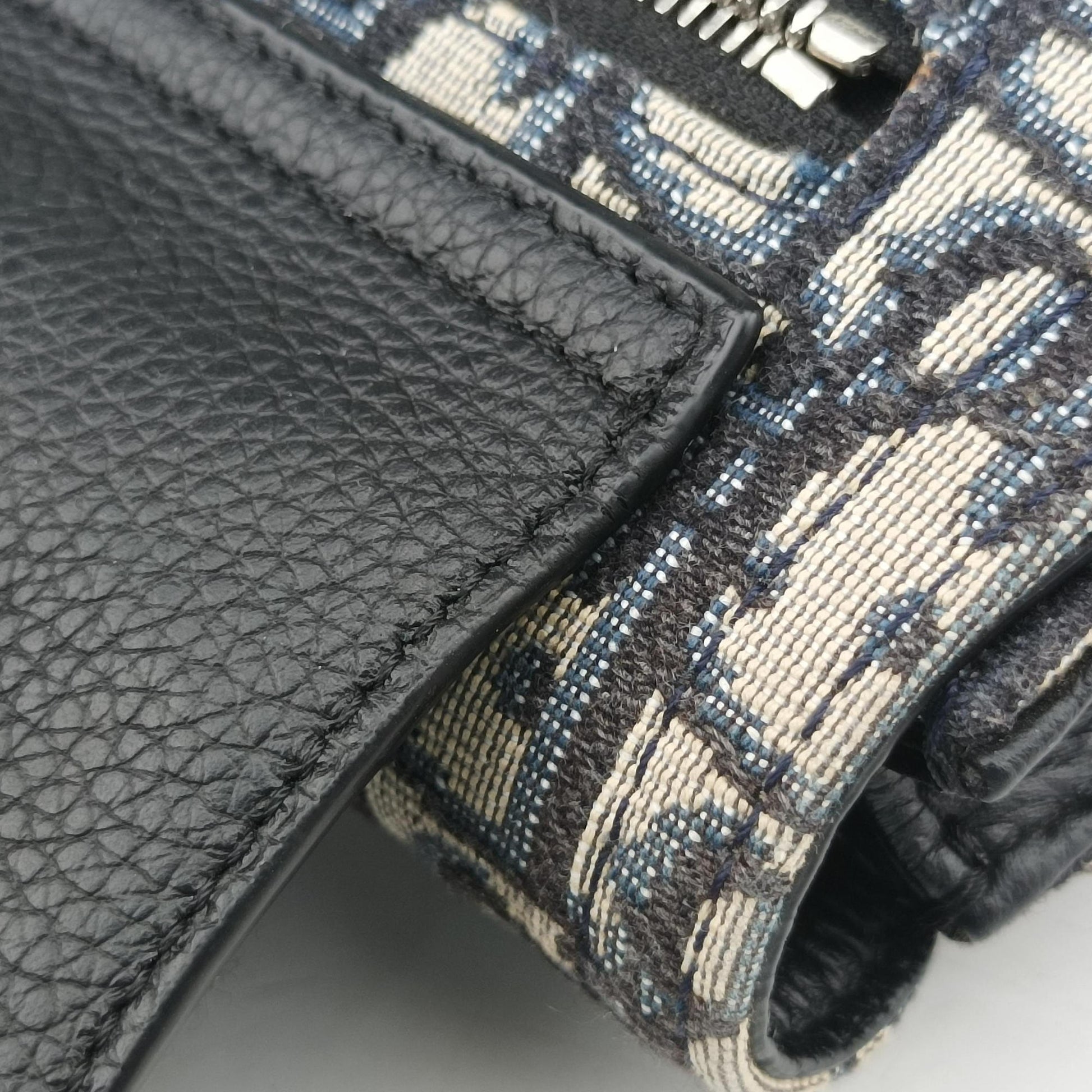 Saddle Pouch Navy×Black Jacquard×Leather 03-BO-0270サドル ポーチ ネイビー×ブラック ジャガード×レザー 03-BO-0270