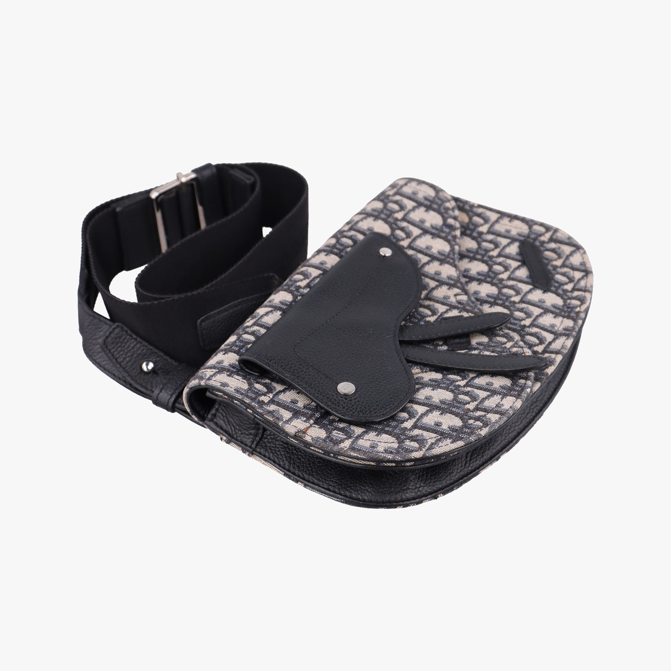 Saddle Pouch Navy×Black Jacquard×Leather 03-BO-0270サドル ポーチ ネイビー×ブラック ジャガード×レザー 03-BO-0270