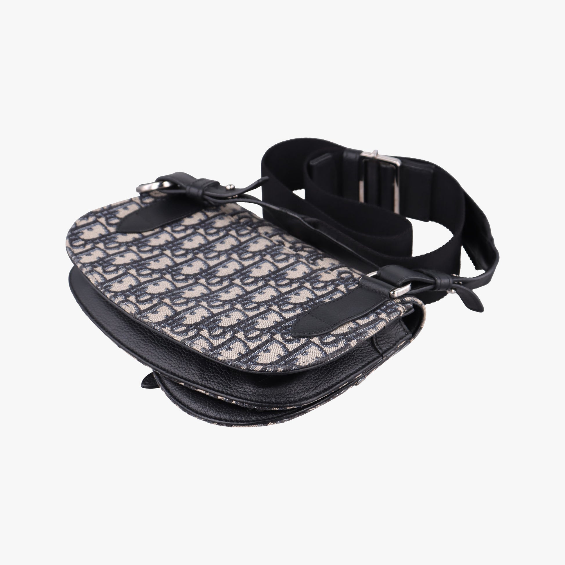 Saddle Pouch Navy×Black Jacquard×Leather 03-BO-0270サドル ポーチ ネイビー×ブラック ジャガード×レザー 03-BO-0270