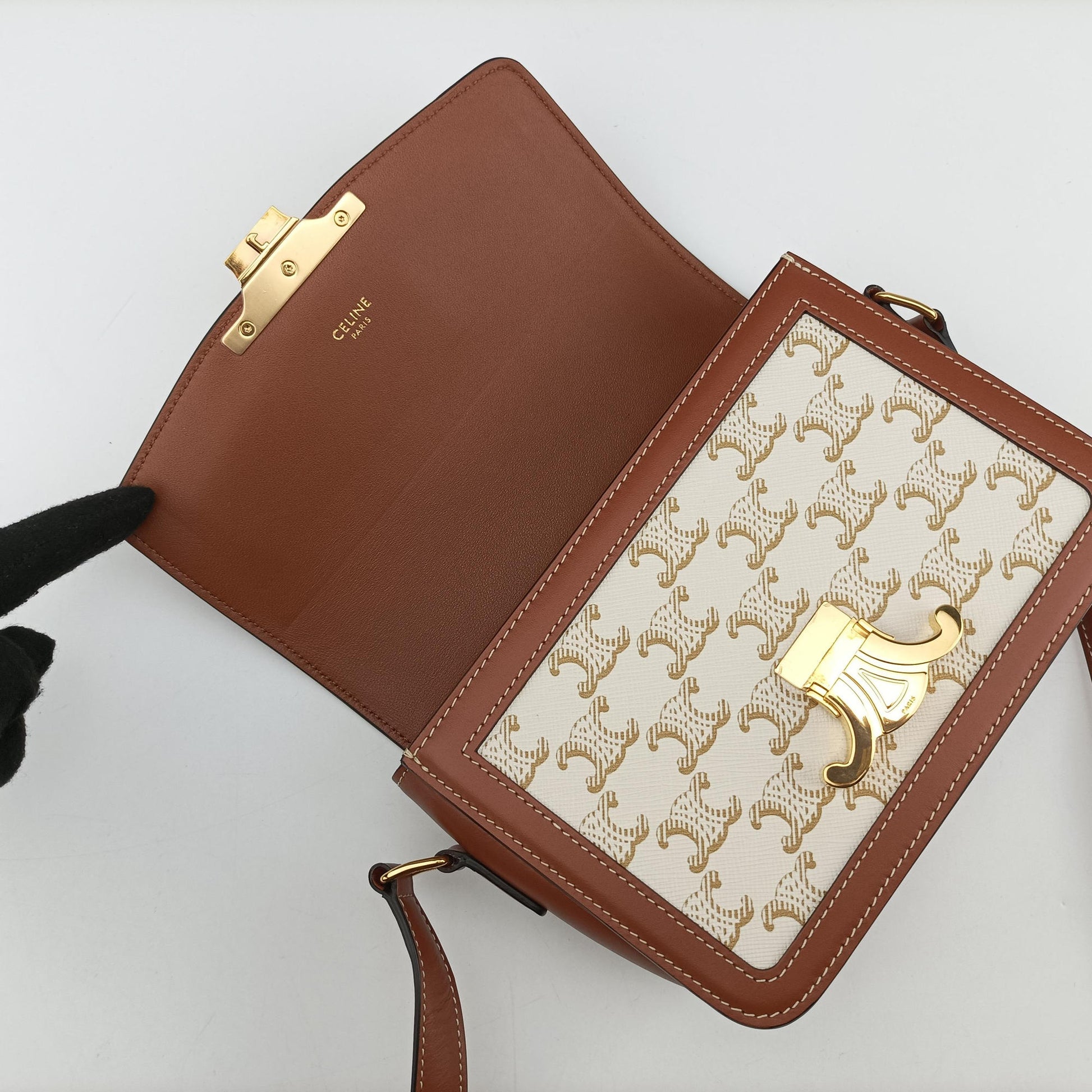 Teen Triomphe White×brown PVC coated canvas S-LM-3251ティーン トリオンフ ホワイト×ブラウン PVCコーティングキャンバス S-LM-3251