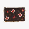 Pochette Double Zip Blooming Flowers brown×multicolor Monogram Canvas×calf leather M63905 GI0199ポシェット ドゥーブルジップ ブルーミングフラワー モノグラム/ブラウン×マルチカラー モノグラムキャンバス×カーフレザー M63905 GI0199