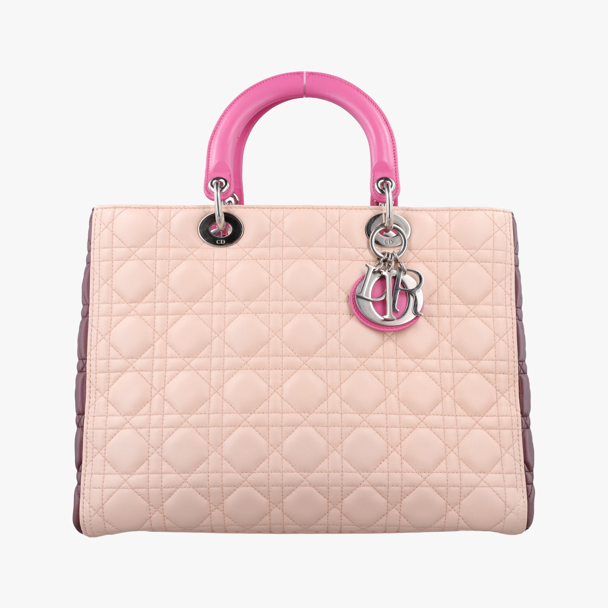 Lady Dior Pink × Bordeaux × Rose Red lambskin 15-BO-1114レディディオール ピンク × ボルドー × ローズレッド ラムスキン 15-BO-1114