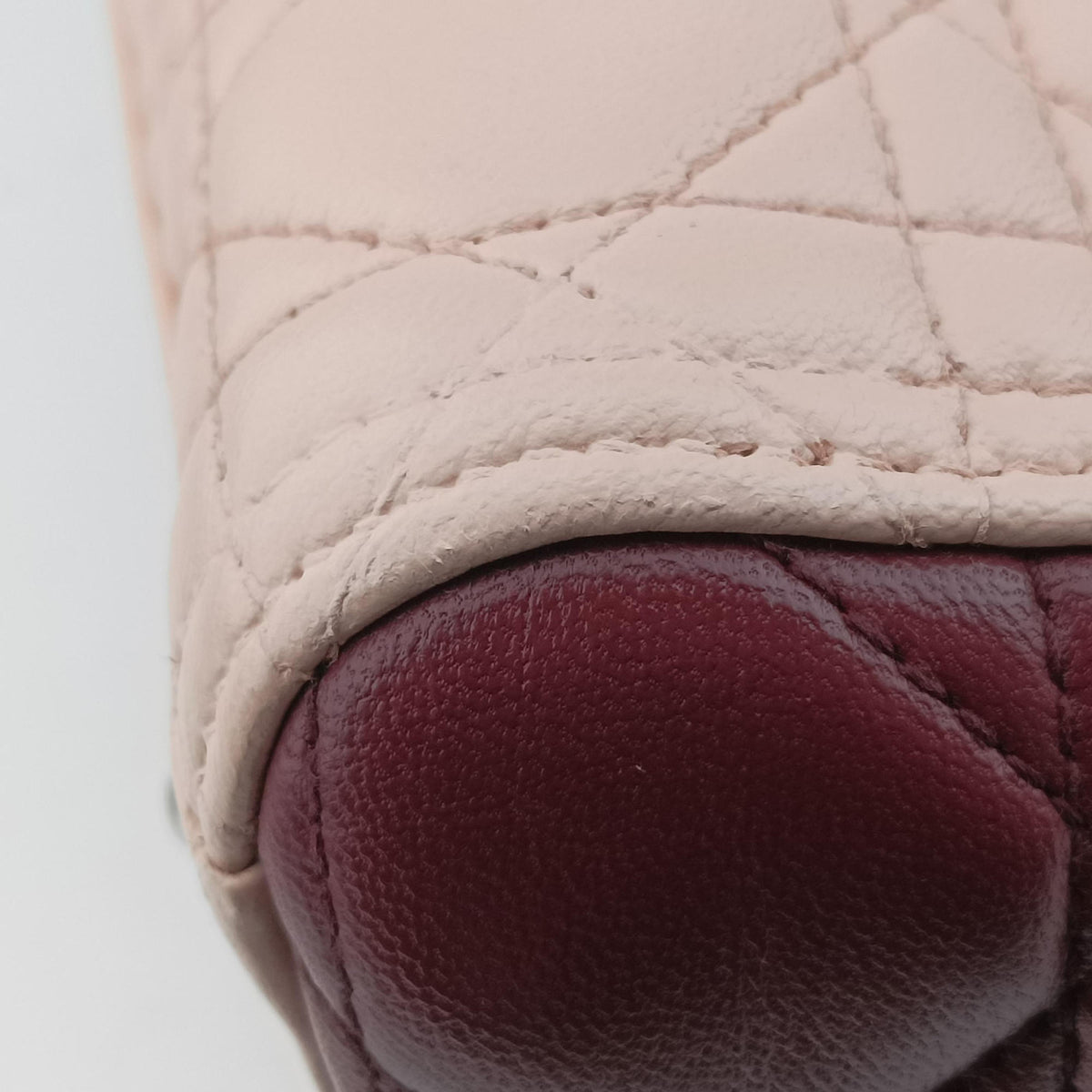 Lady Dior Pink × Bordeaux × Rose Red lambskin 15-BO-1114レディディオール ピンク × ボルドー × ローズレッド ラムスキン 15-BO-1114