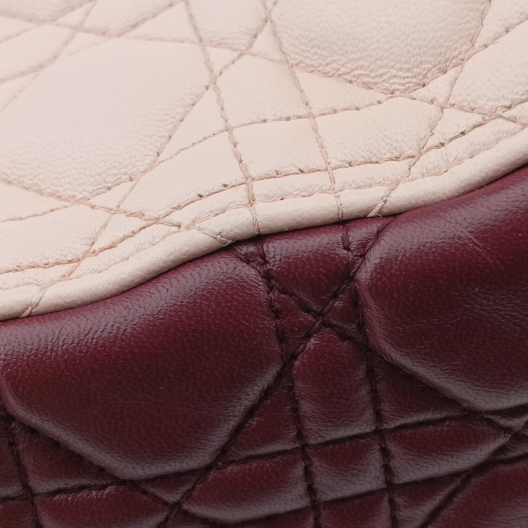 Lady Dior Pink × Bordeaux × Rose Red lambskin 15-BO-1114レディディオール ピンク × ボルドー × ローズレッド ラムスキン 15-BO-1114